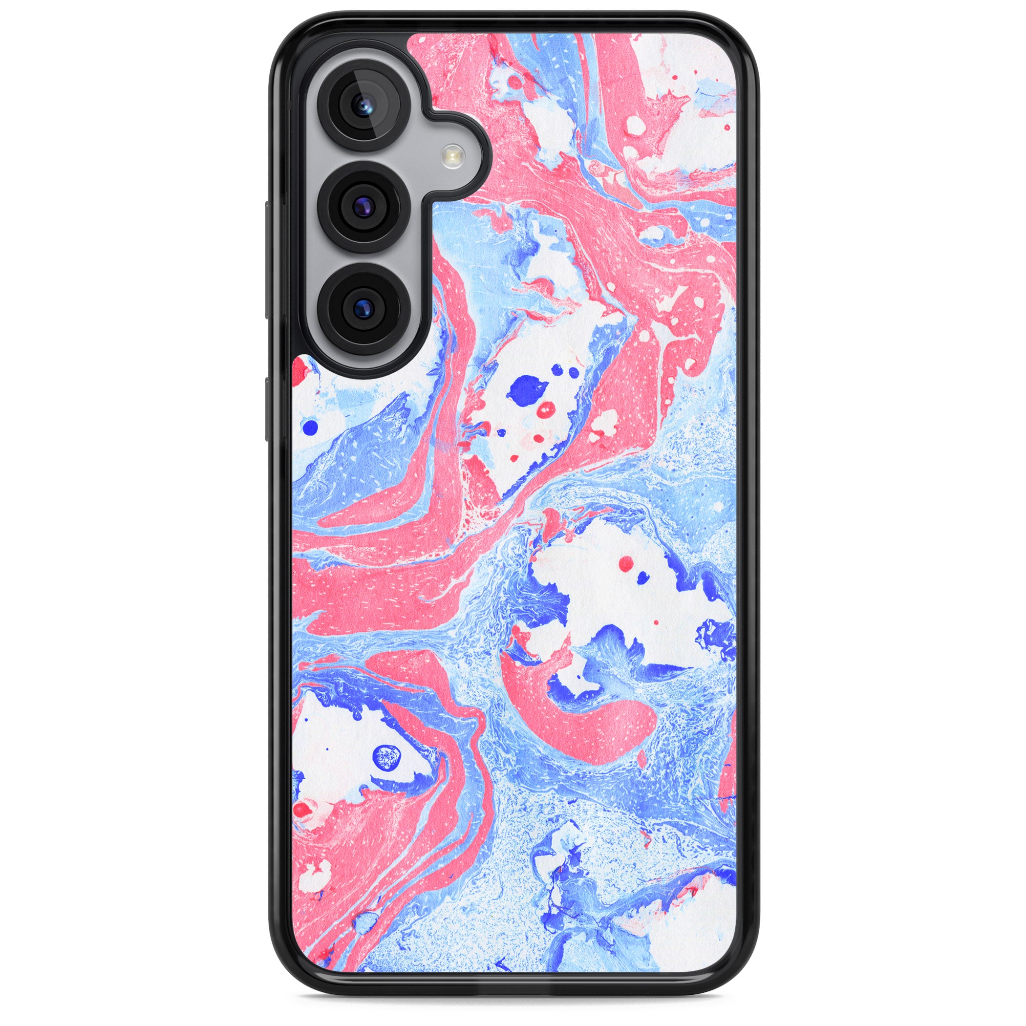 Pink, Blue & White Marbled Paper Pattern