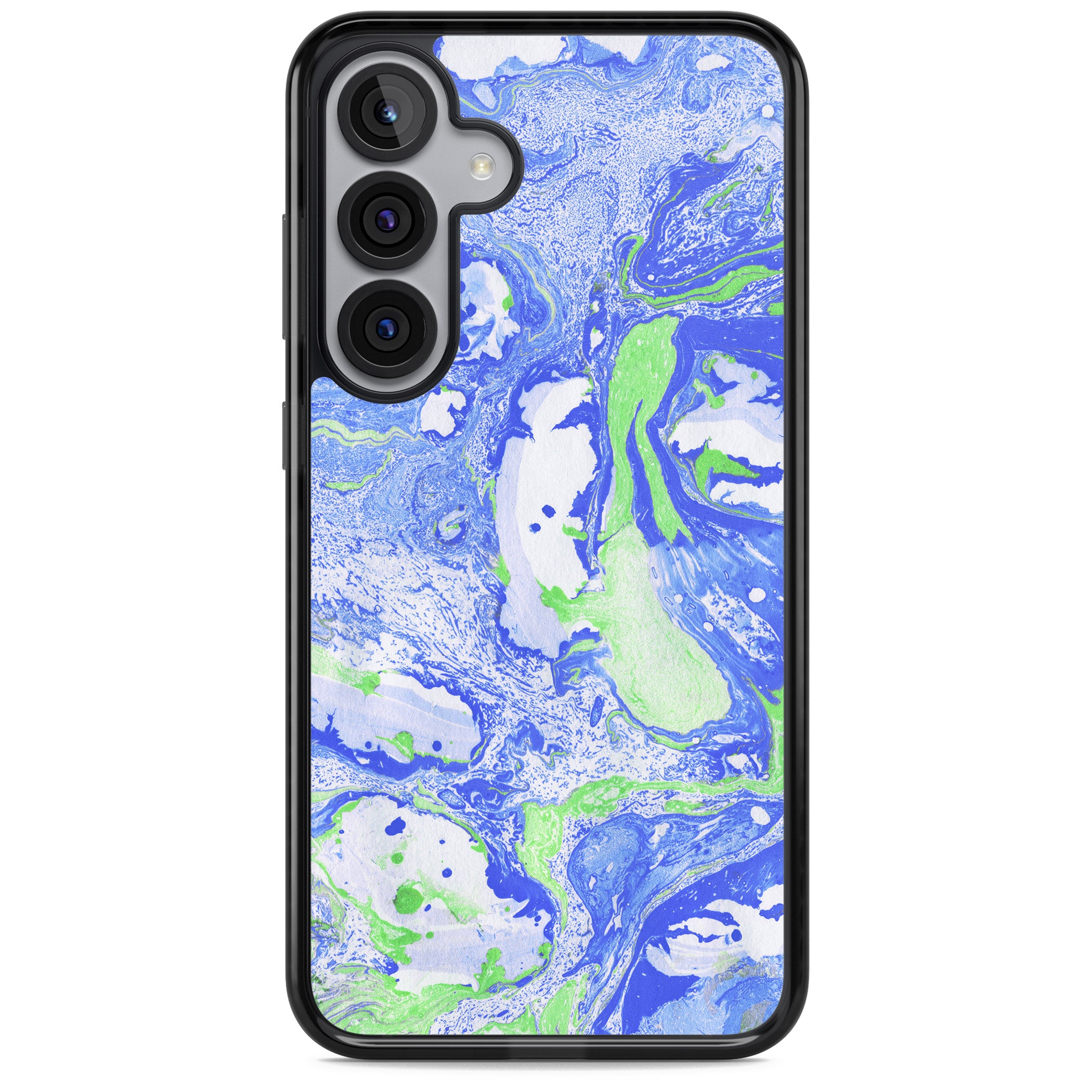 Dark Blue & Green Marbled Paper Pattern