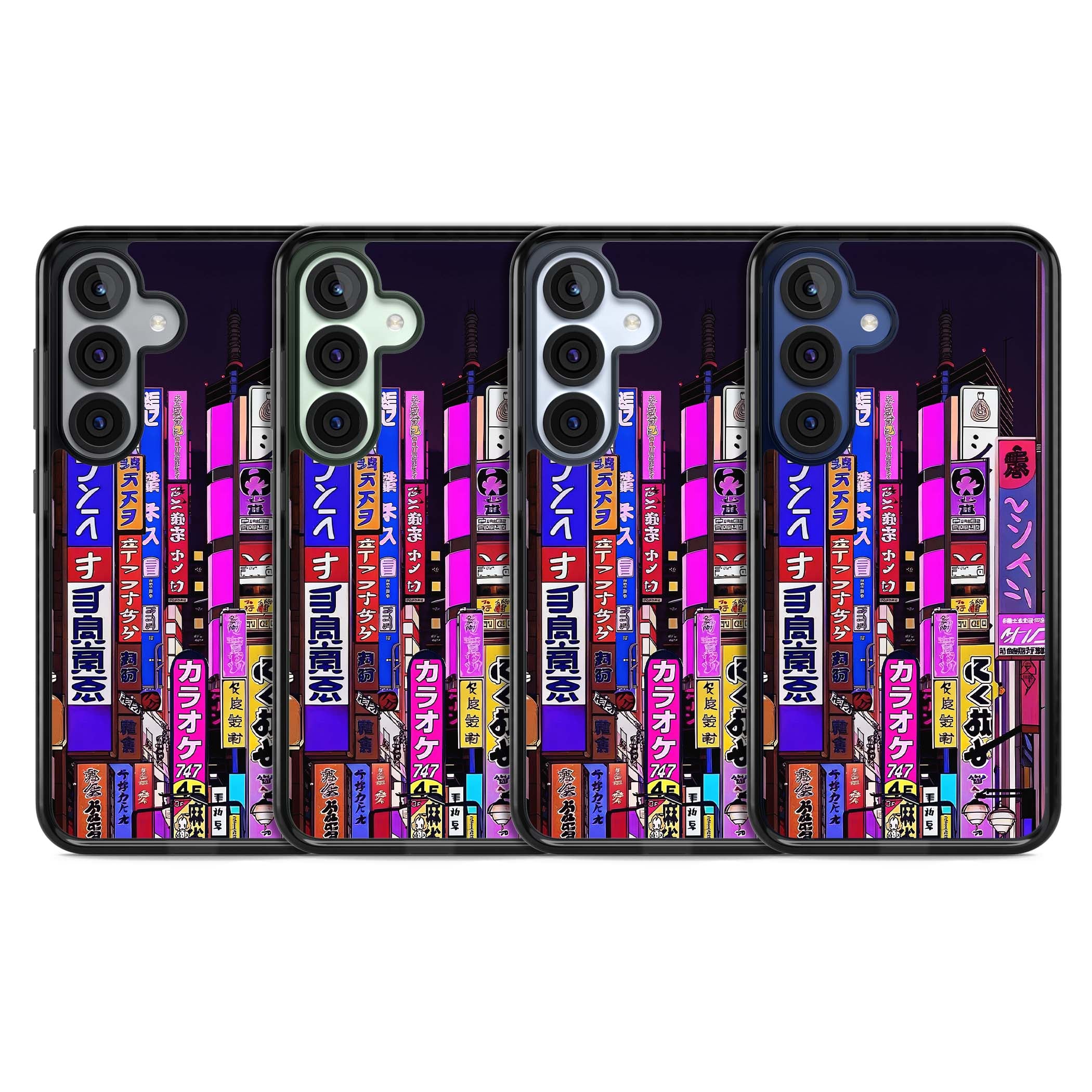 NEON NIGHT anime iPhone case | Black Impact case for Samsung Galaxy S25, Samsung Galaxy S25 Plus