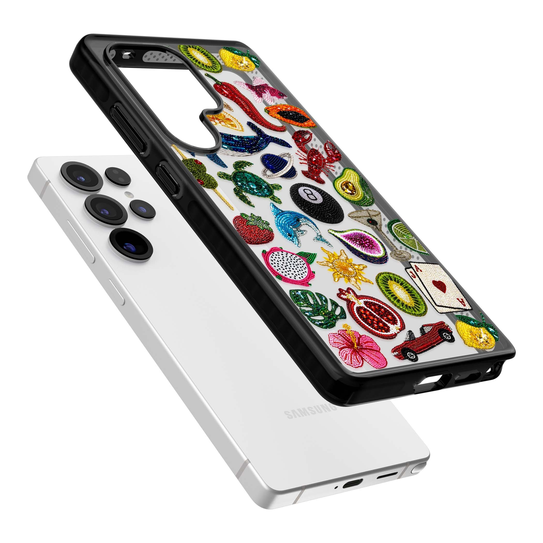 Beaded Mix cute iPhone case | Black Impact case for Samsung Galaxy S25 Ultra