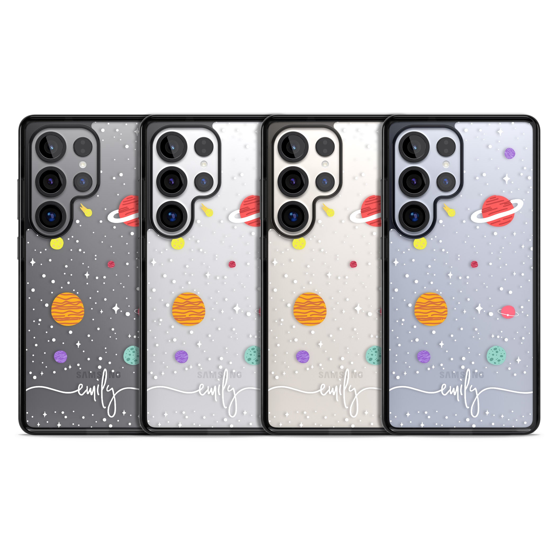 Personalised Cute Cartoon Planet (Clear)