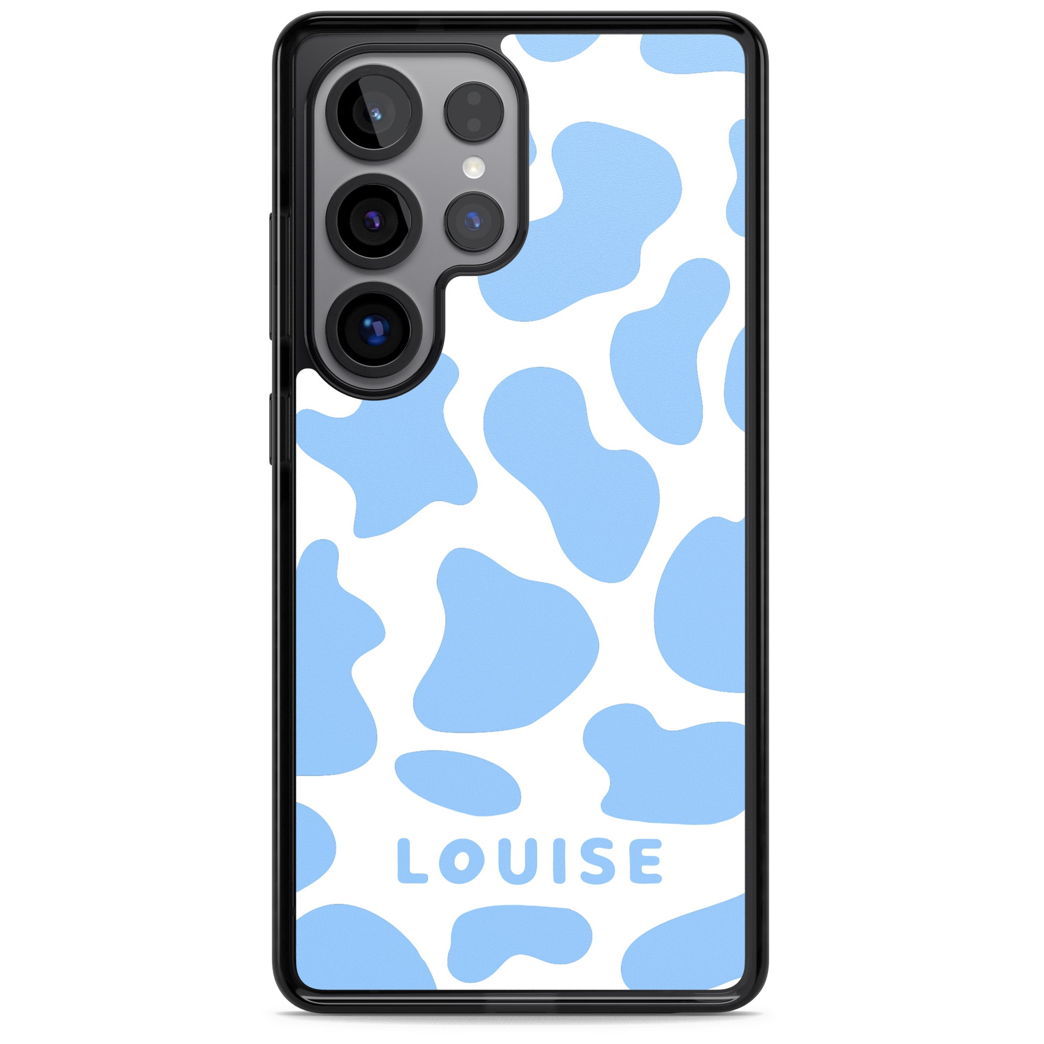 Personalised Blue And White Cow Print