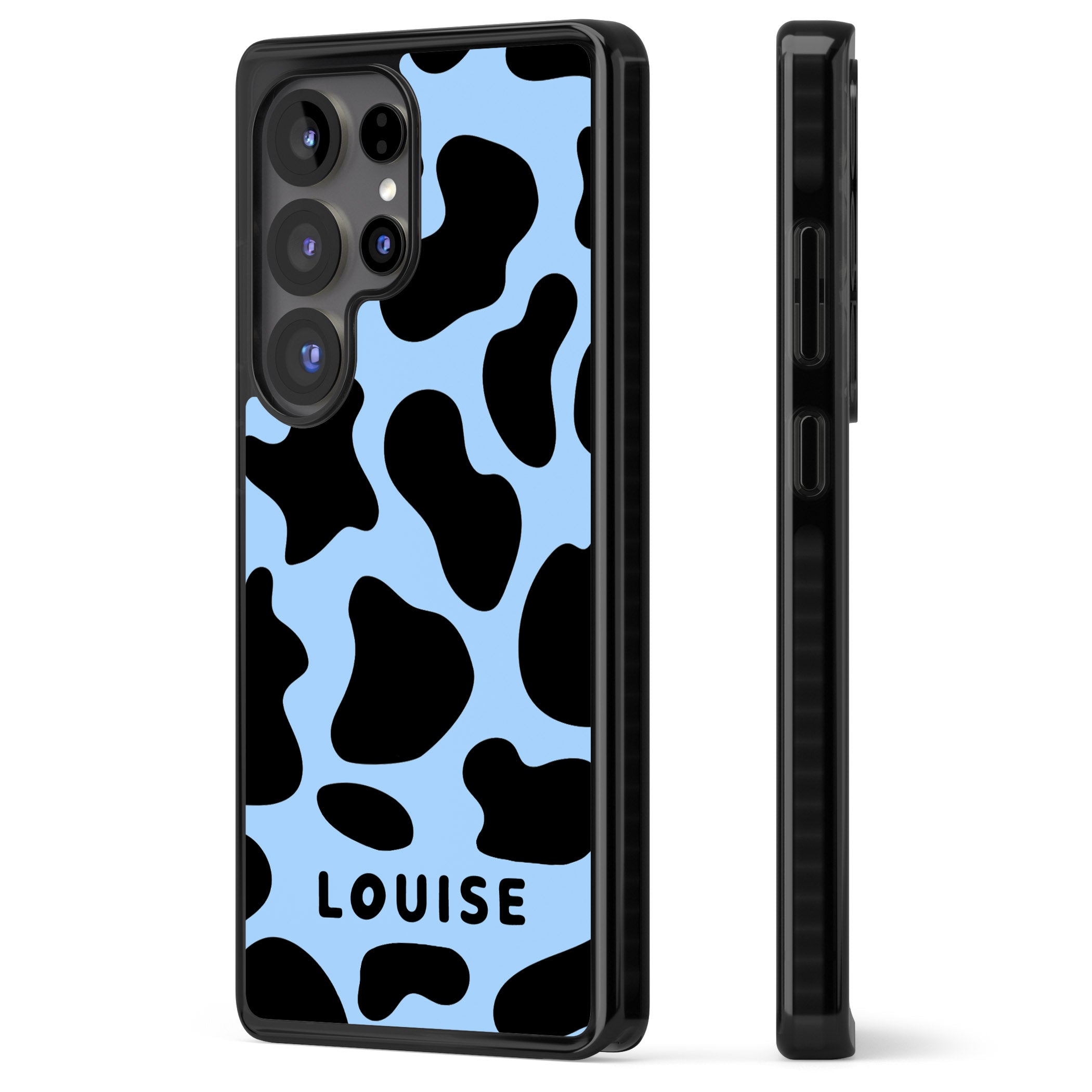 Personalised Blue And Black Cow Print