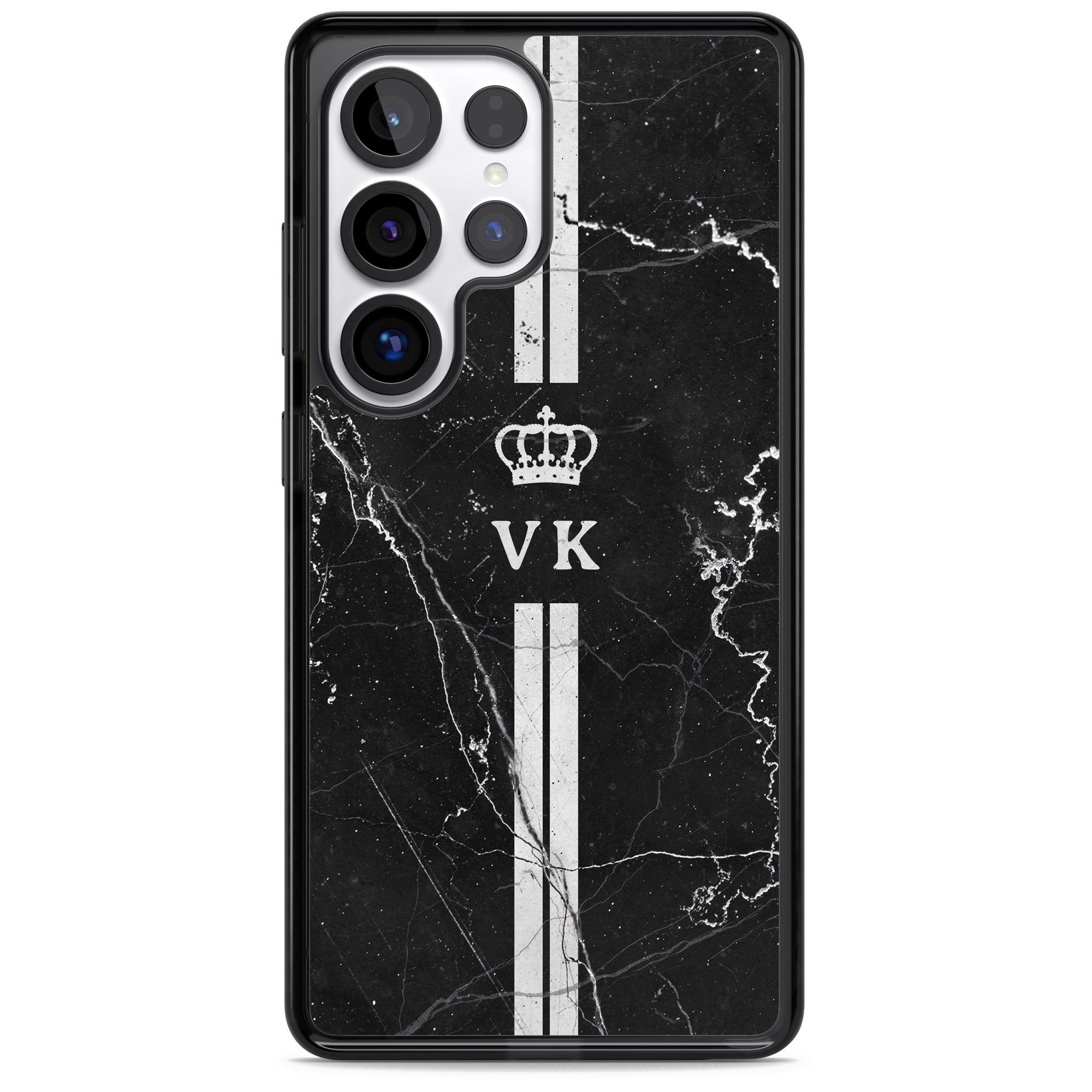 Personalised Black Marble Stripe Initials