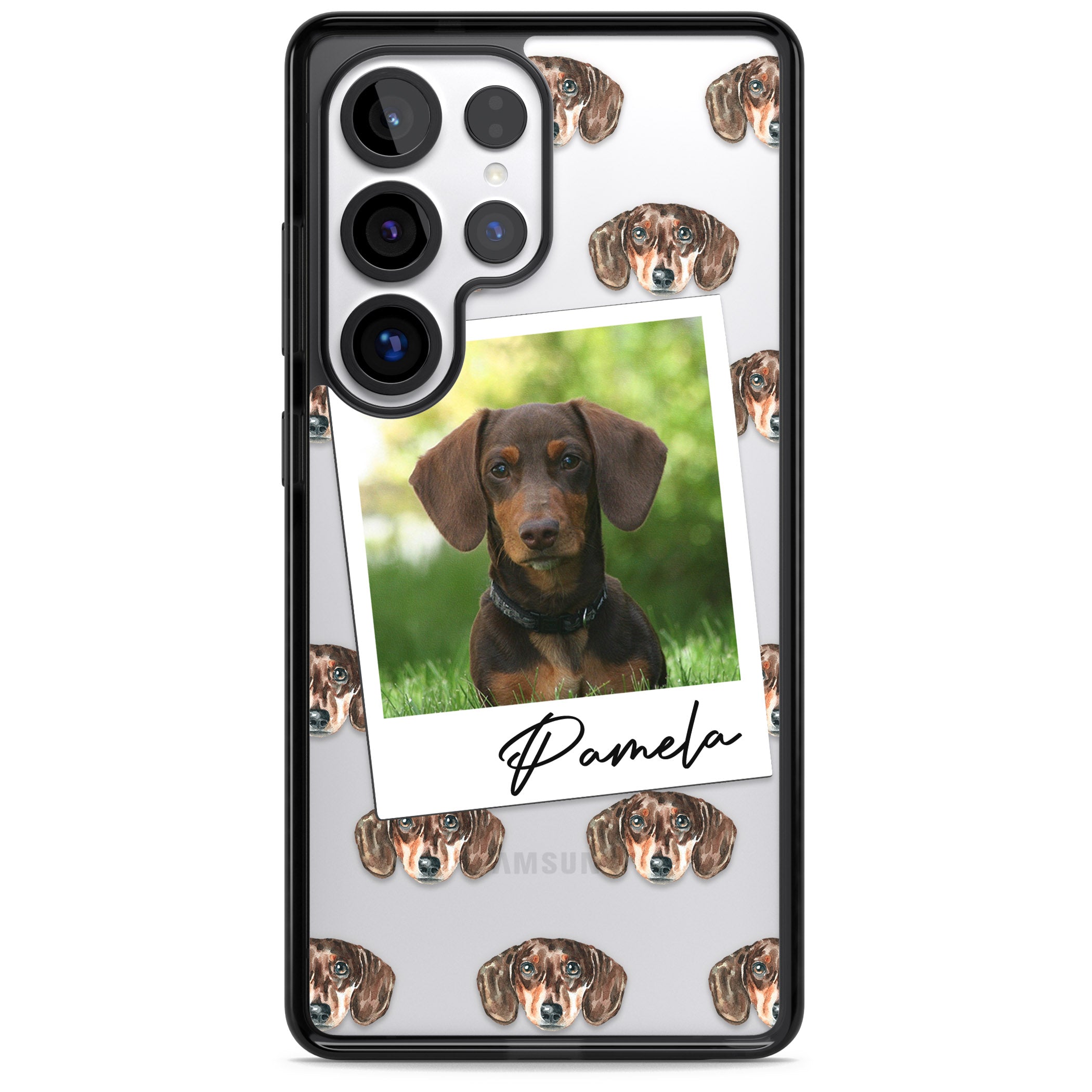 Personalised Brown Dachshund Instant Camera Photo