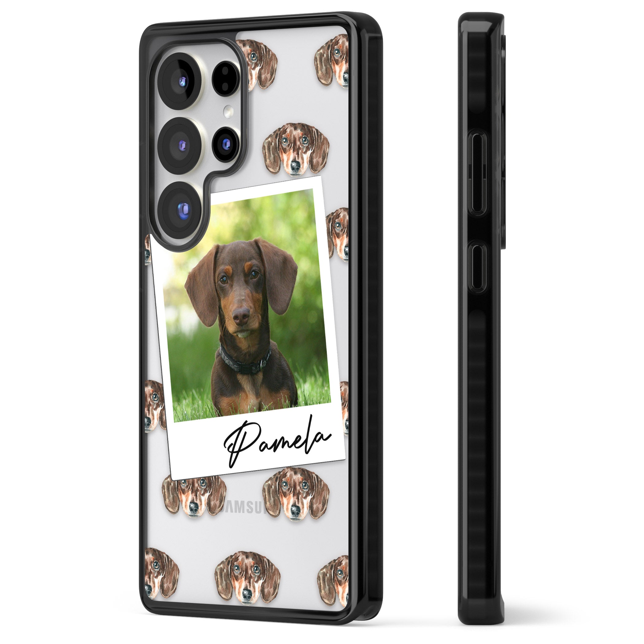 Personalised Brown Dachshund Instant Camera Photo