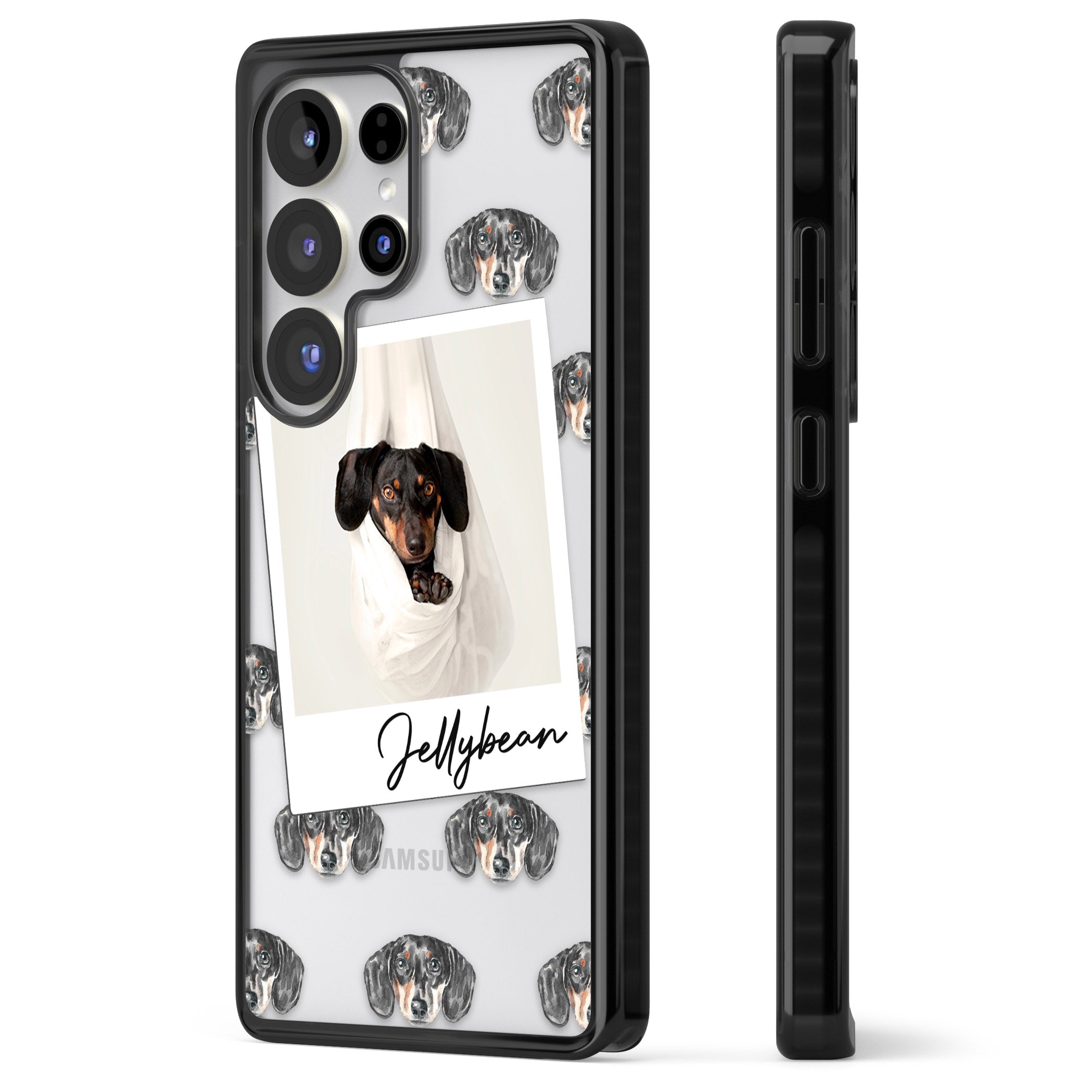 Personalised Black Dachshund Instant Camera Photo