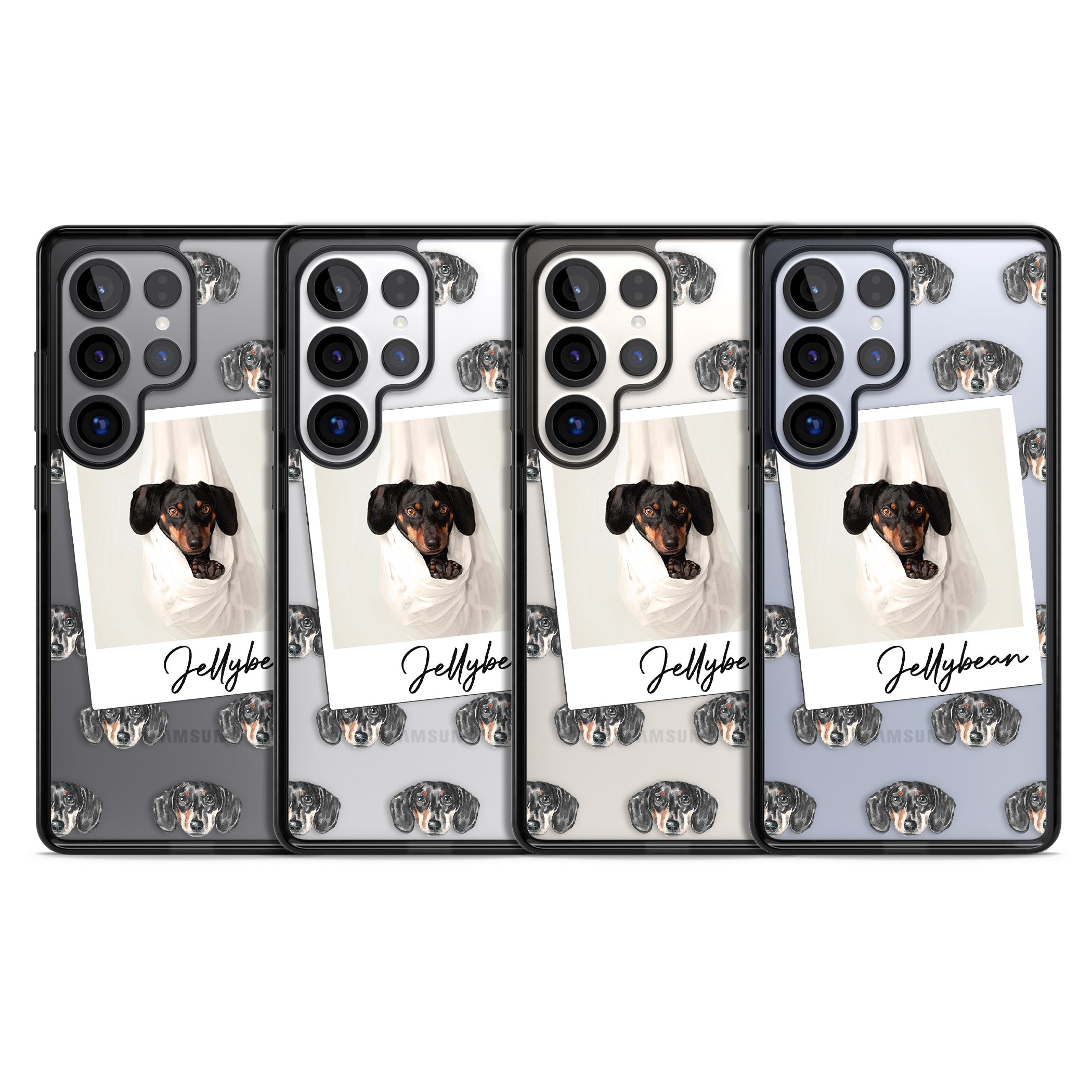 Personalised Black Dachshund Instant Camera Photo