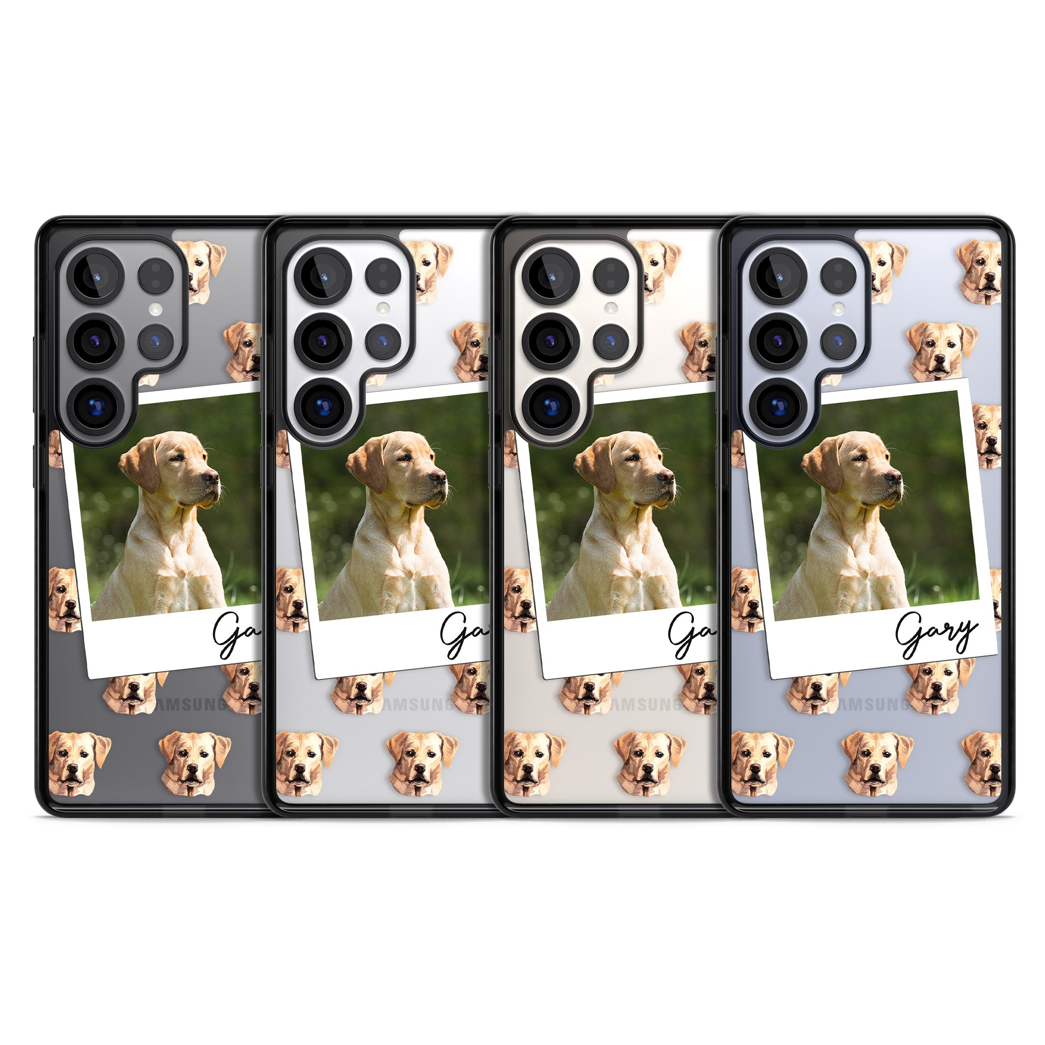 Personalised Tan Black Labrador Instant Camera Photo