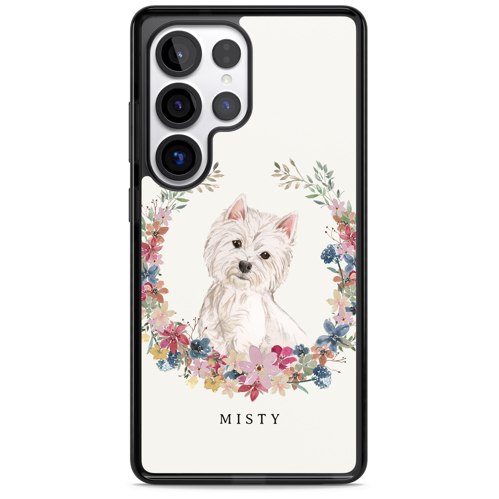 Personalised Westie Floral Portrait