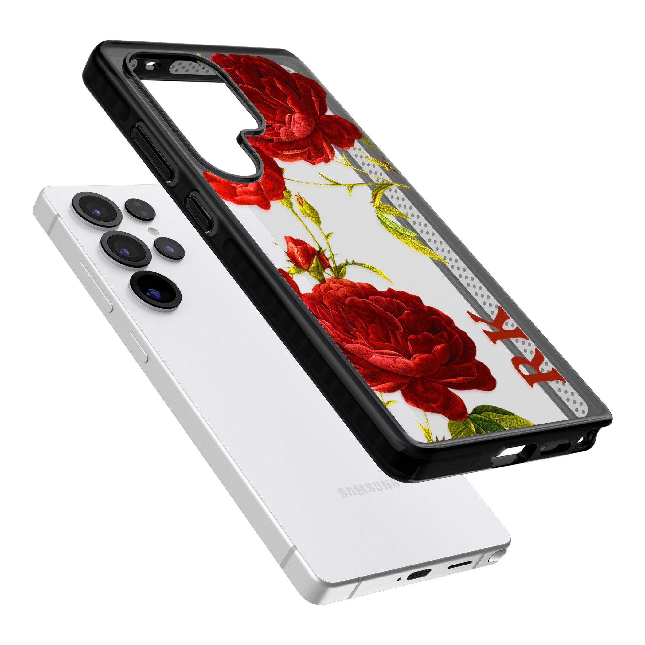 Personalised Vintage Floral Red Roses