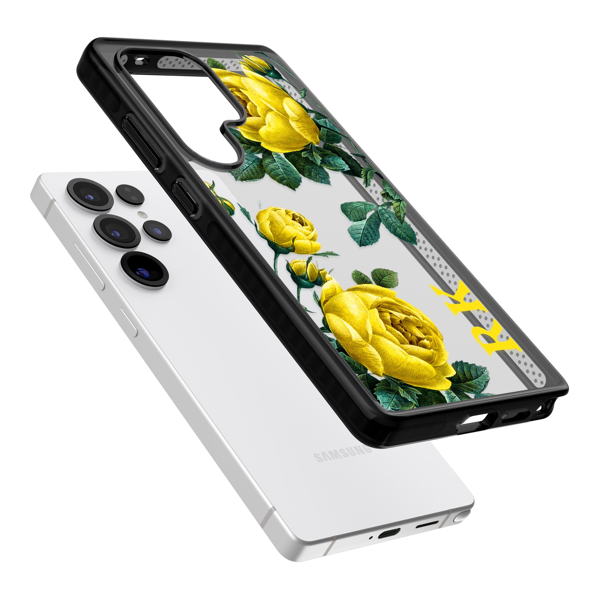 Personalised Vintage Floral Yellow Roses