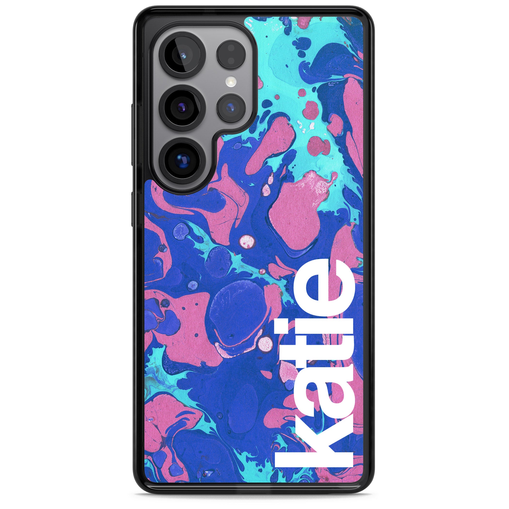 Personalised Navy & Turquoise Marbled