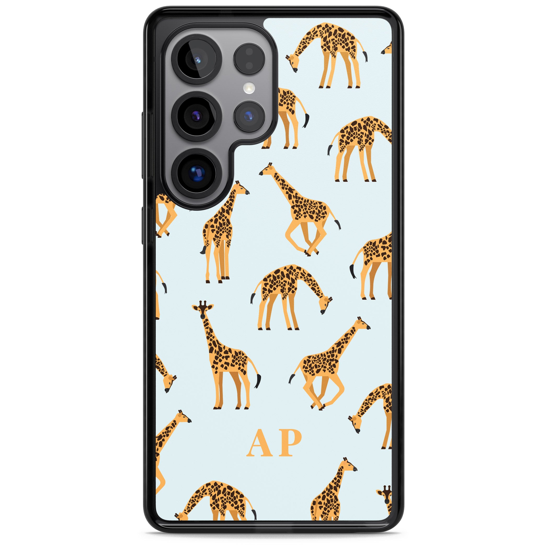Personalised Safari Giraffe Pattern On Blue