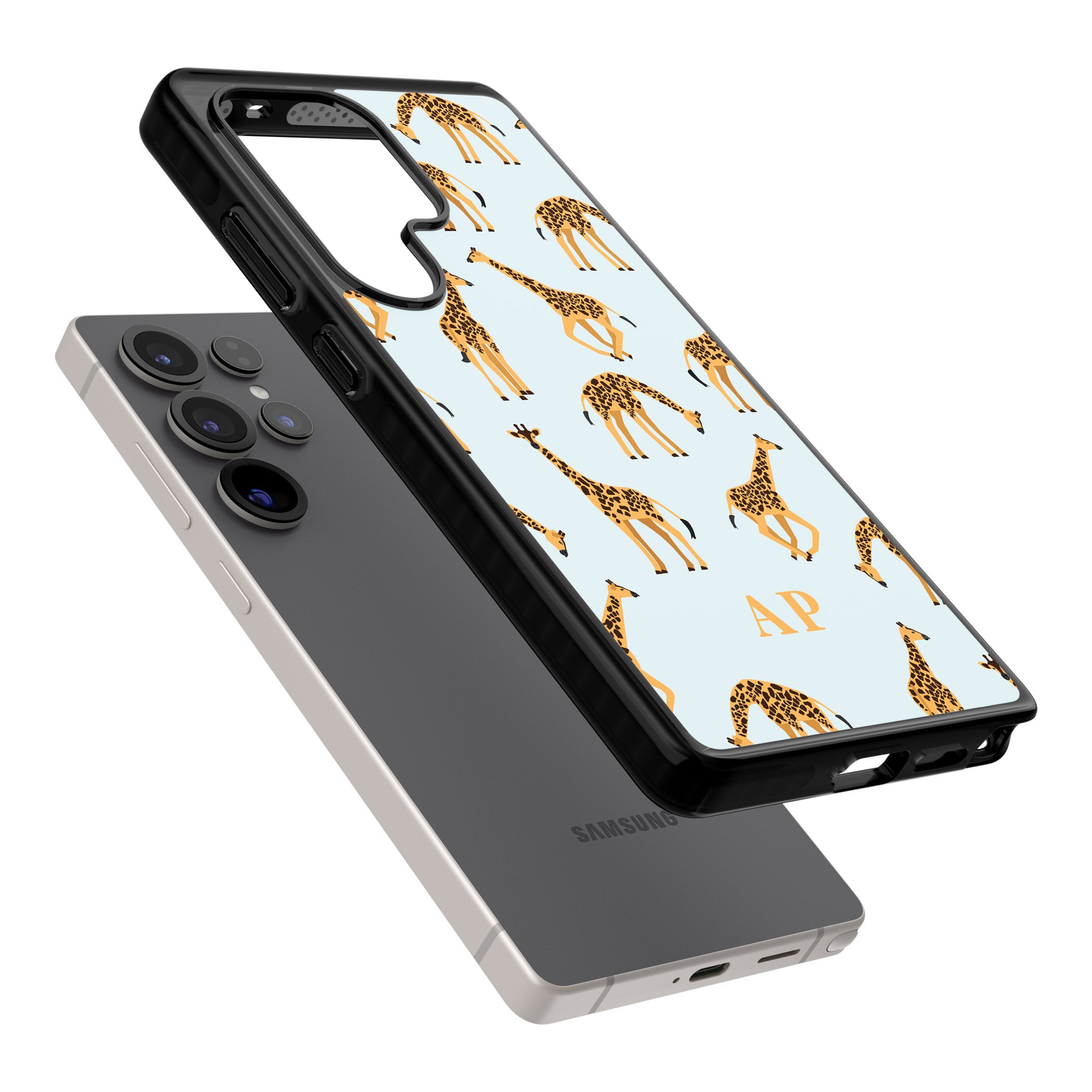 Personalised Safari Giraffe Pattern On Blue