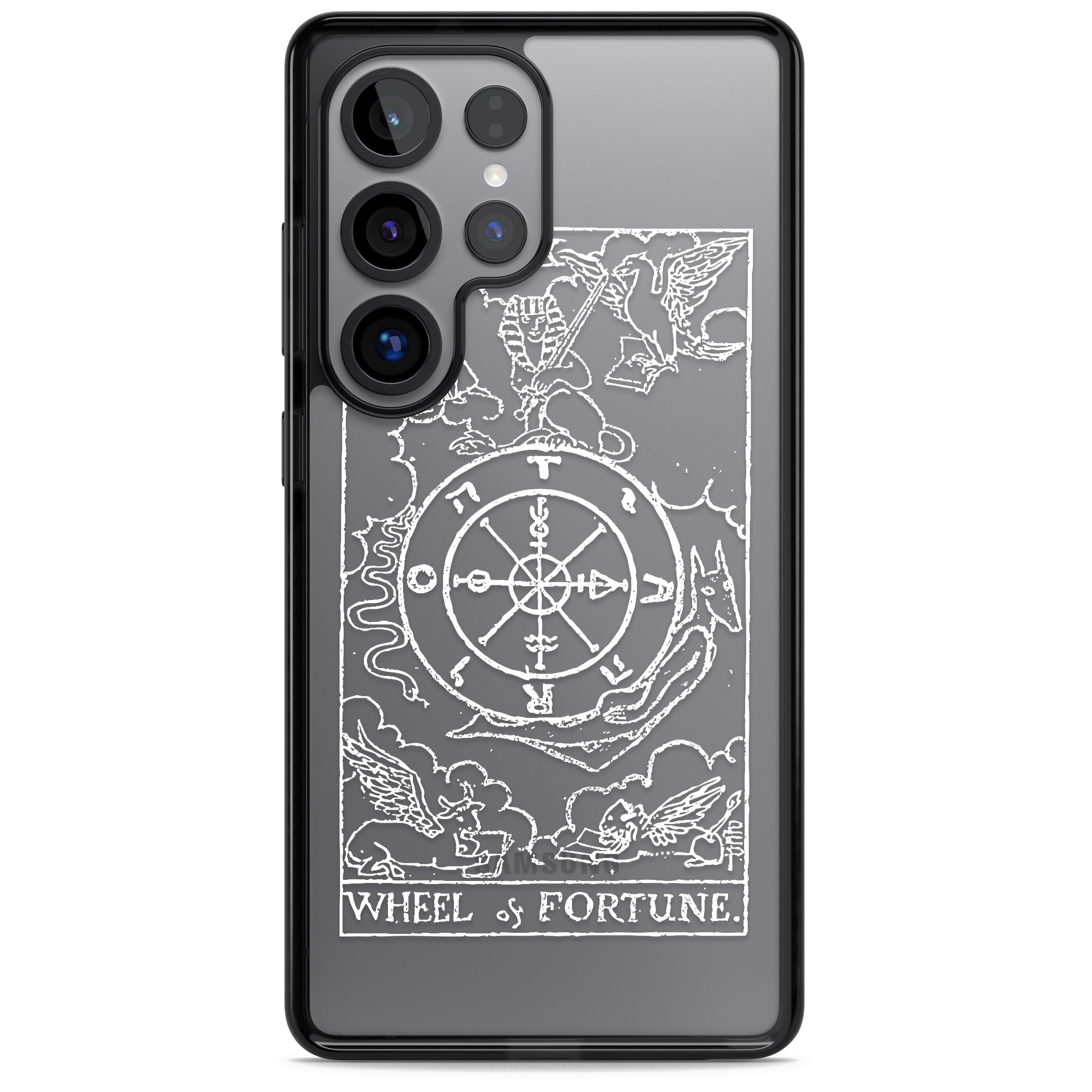 Personalised Wheel Of Fortune Tarot Card (White)