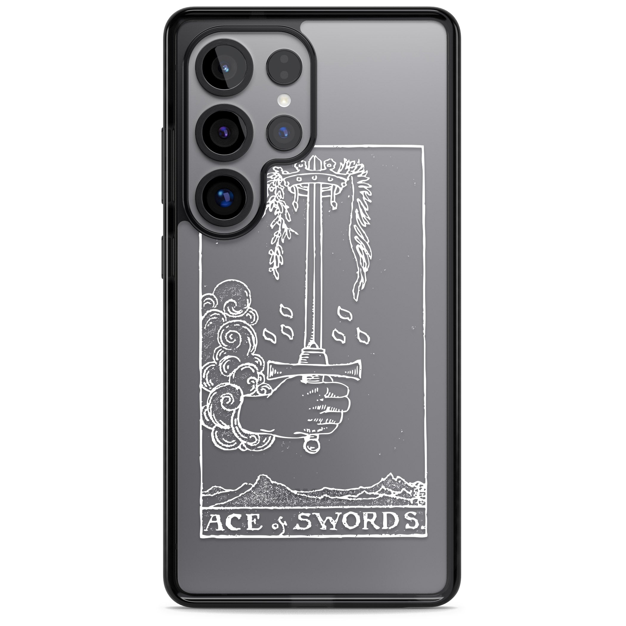 Personalised Ace Of Swords Tarot Card (White)