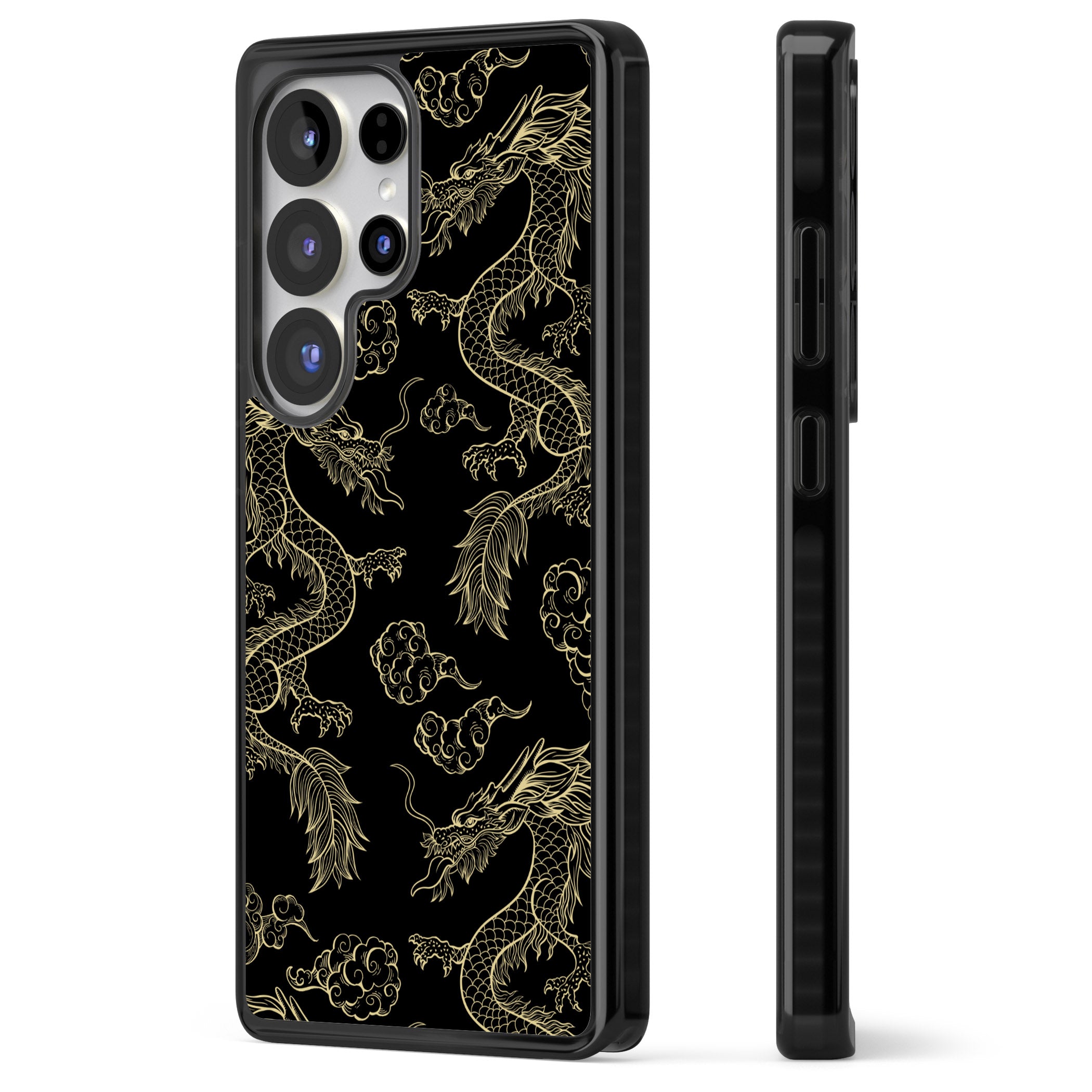 Black And Gold Dragon Pattern