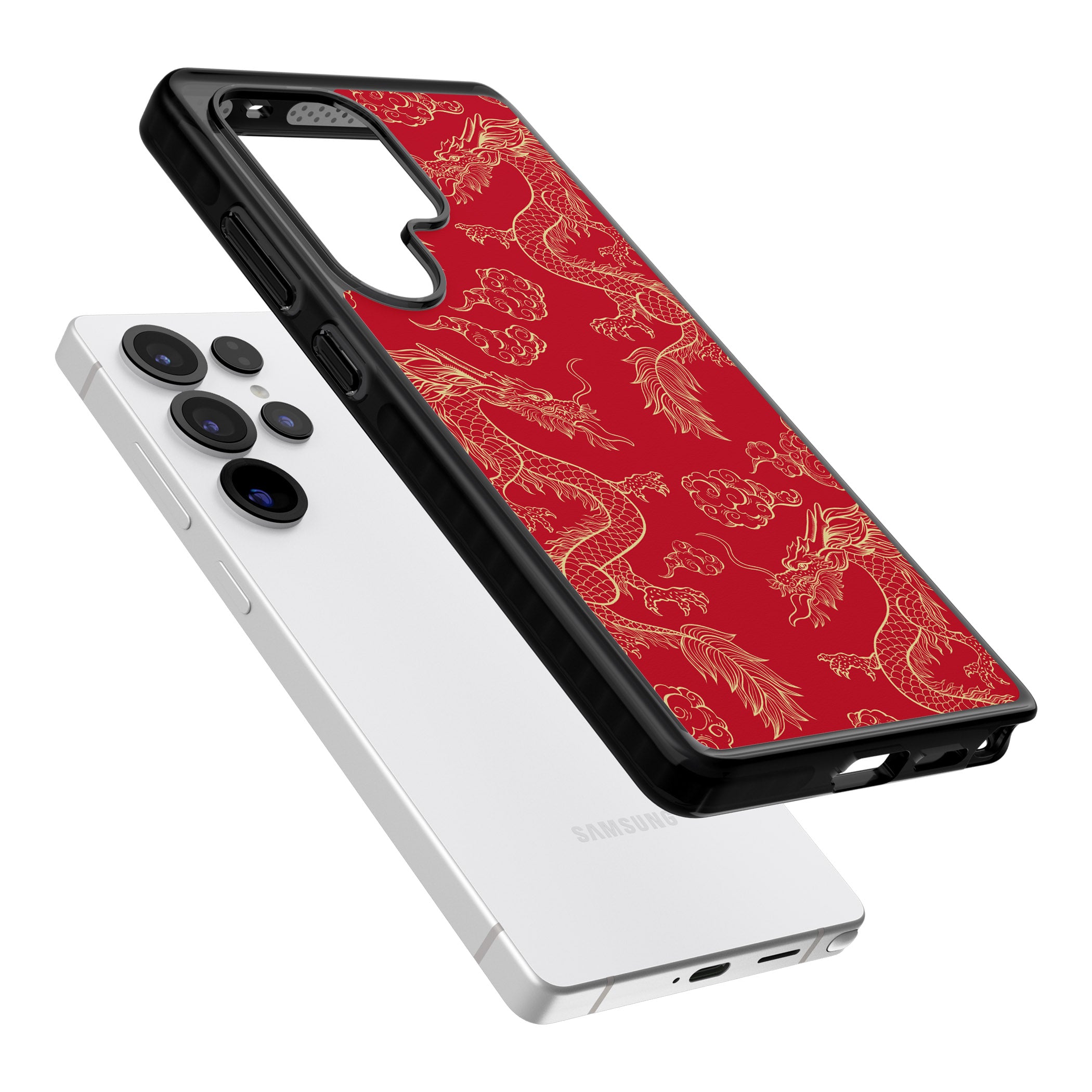 Red And Gold Dragon Pattern