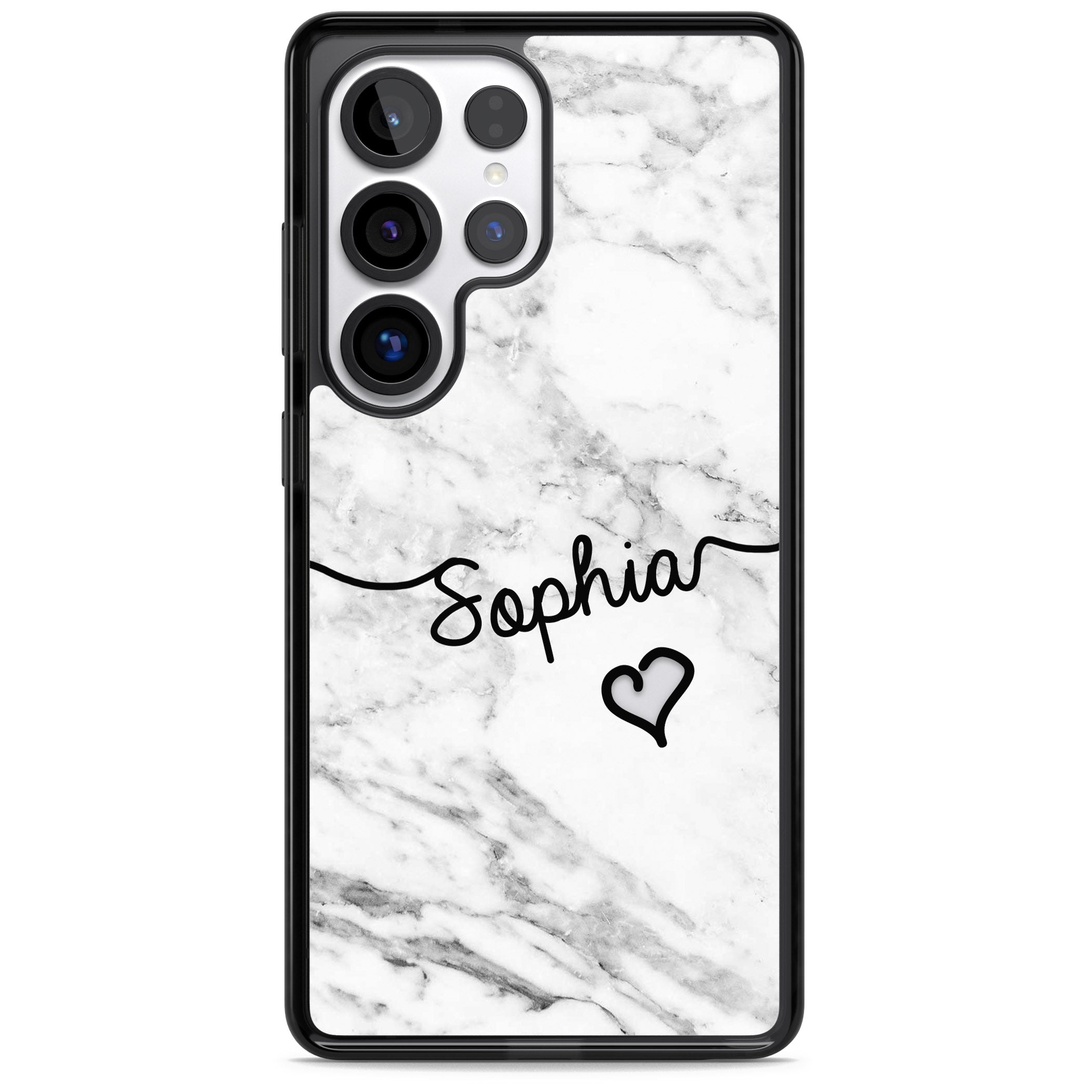 Personalised White Marble Heart