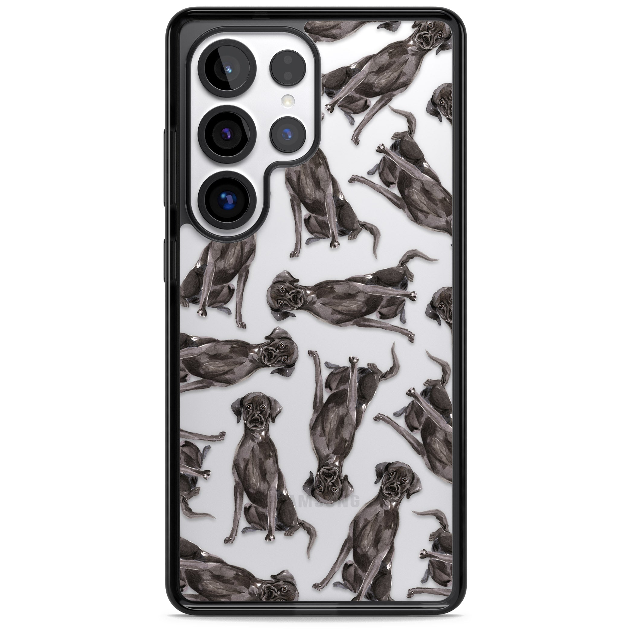 Black Labrador Watercolor Pattern