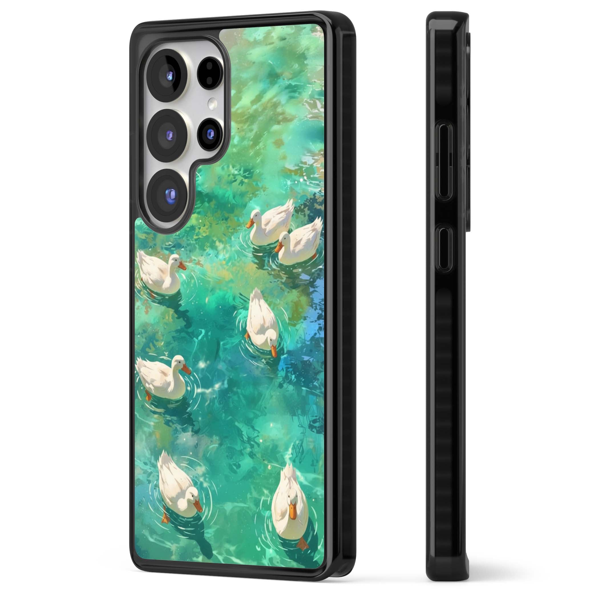Ducks In The Pond for her iPhone case | Black Impact case for Samsung Galaxy S25 Ultra