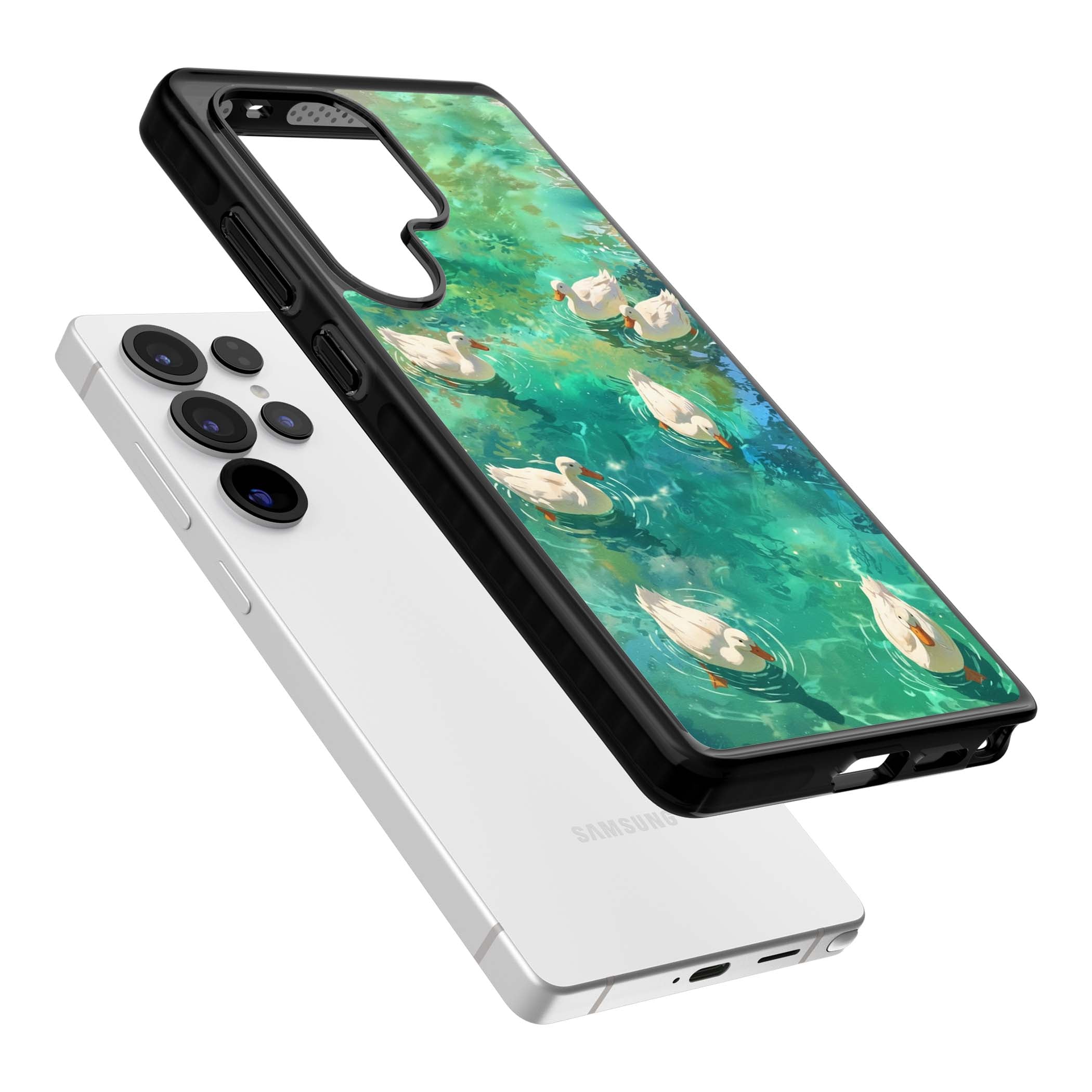 Ducks In The Pond for her iPhone case | Black Impact case for Samsung Galaxy S25 Ultra