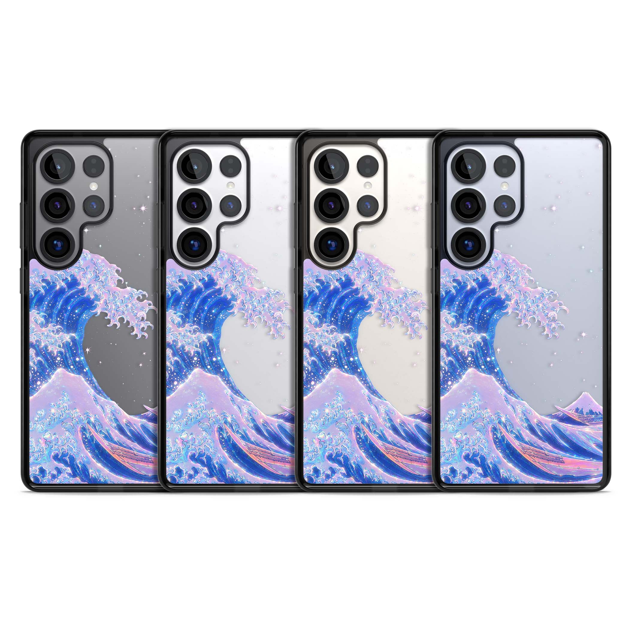 The Great Wave In Opal japanese iPhone case | Black Impact case for Samsung Galaxy S25 Ultra