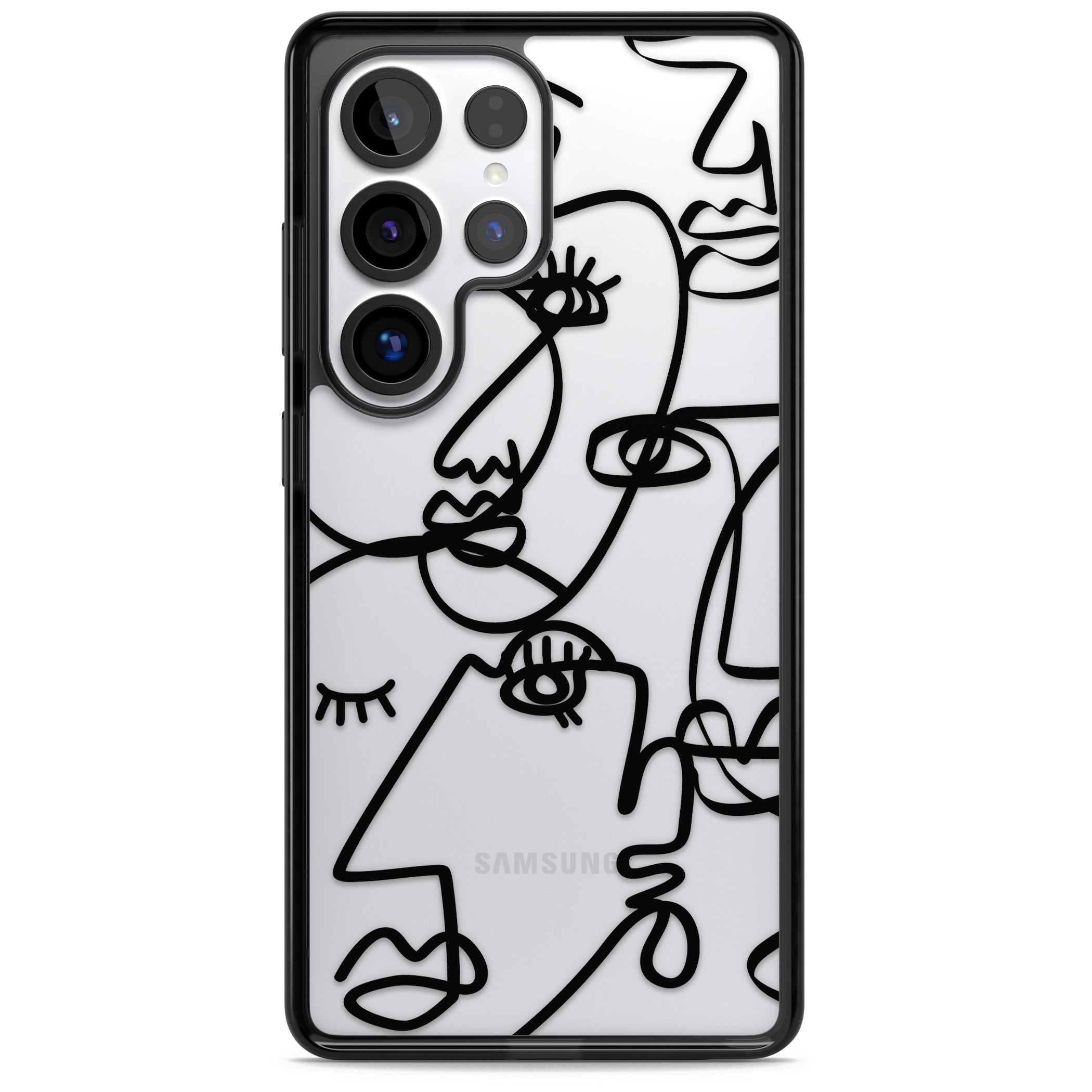 Abstract Line Art Black Clear