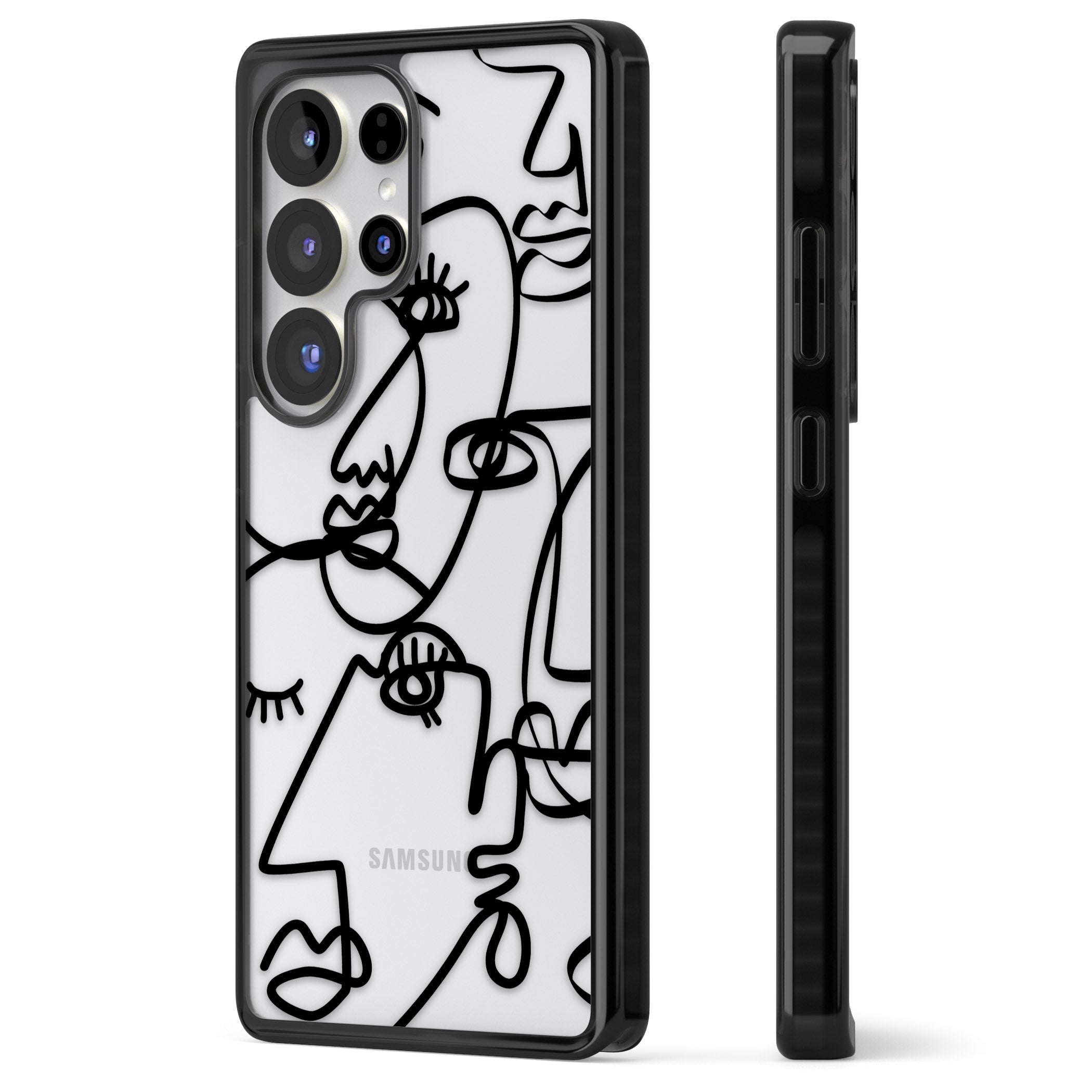 Abstract Line Art Black Clear