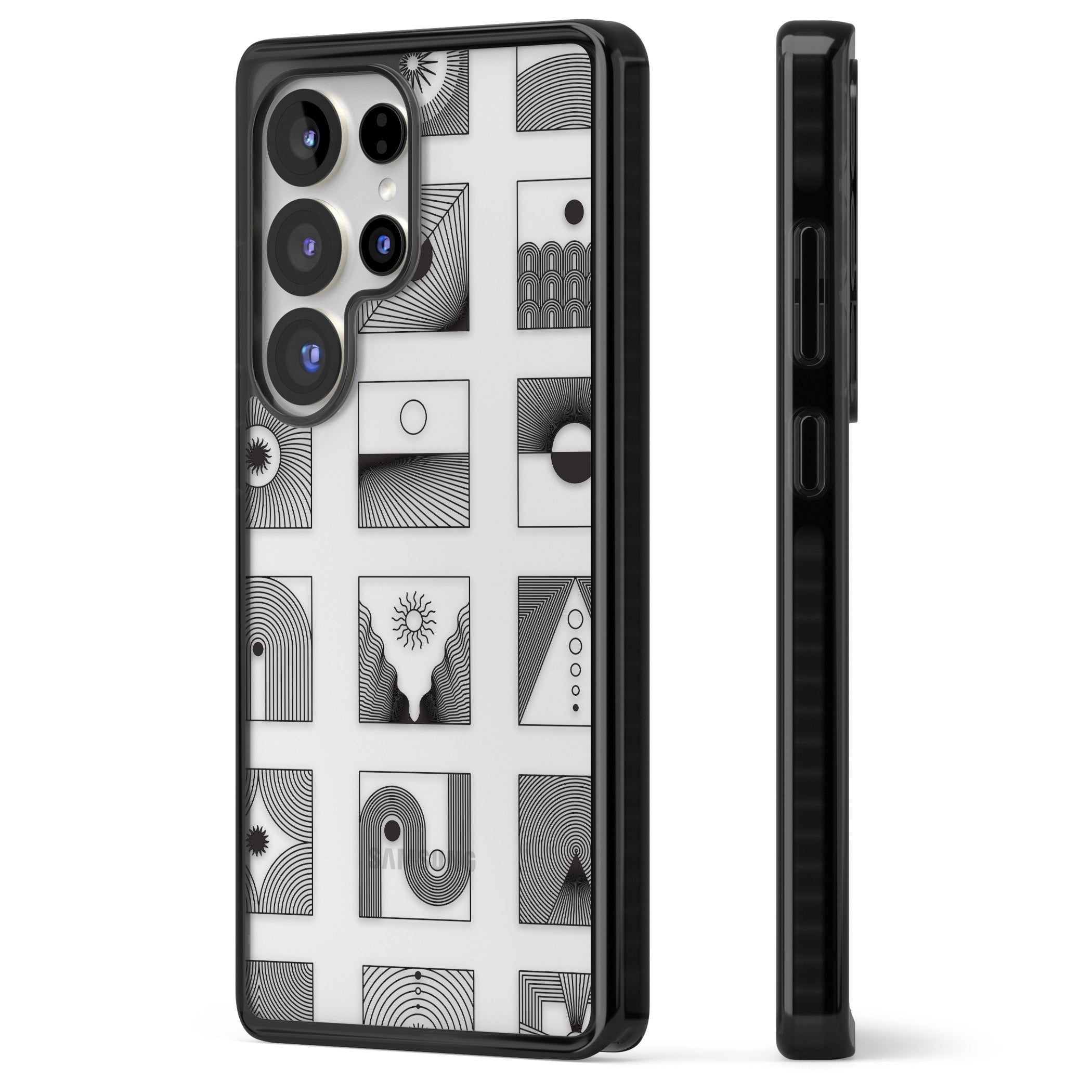 Geometric Pattern Trio: Artistic Blend