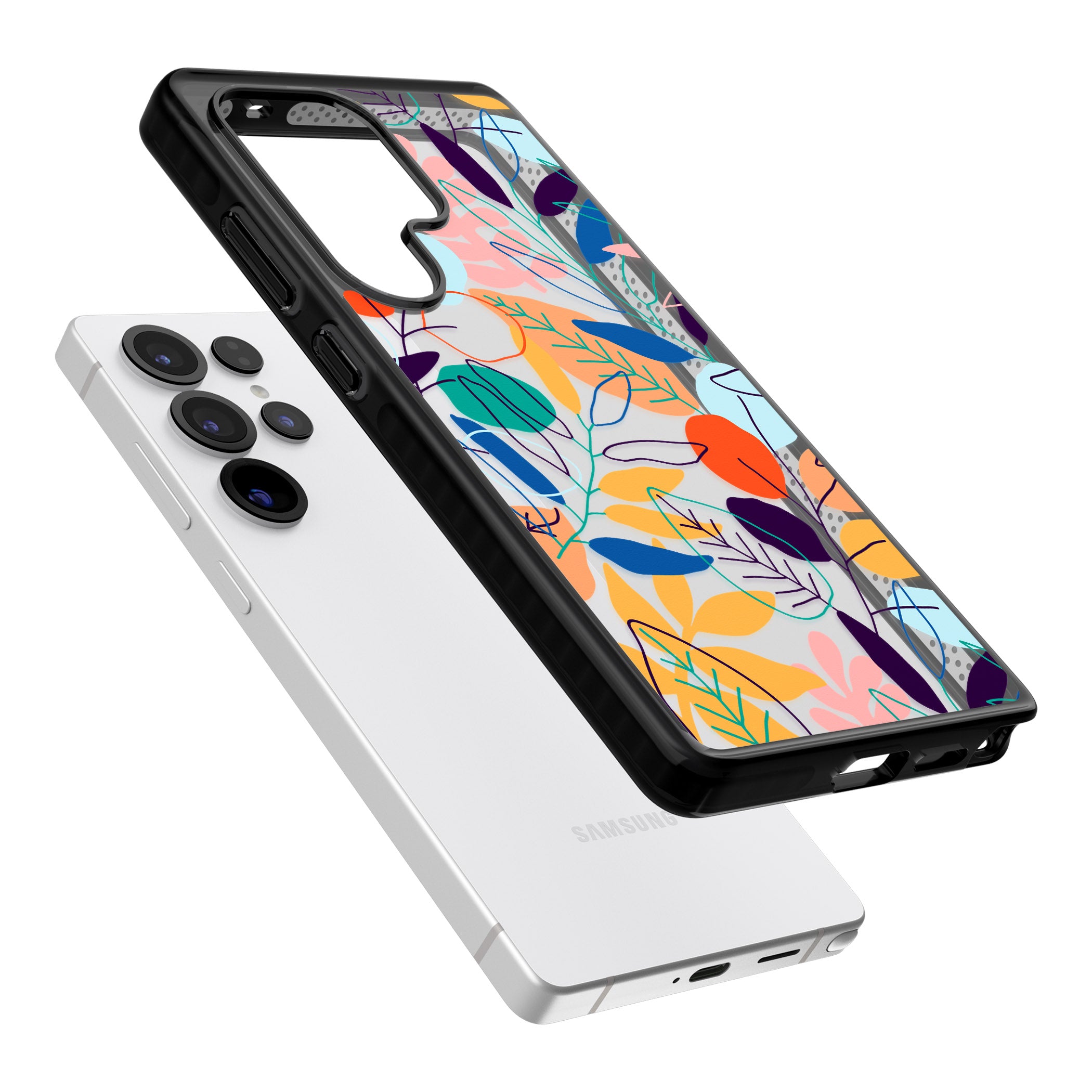 Abstract Line Drawn Leaves