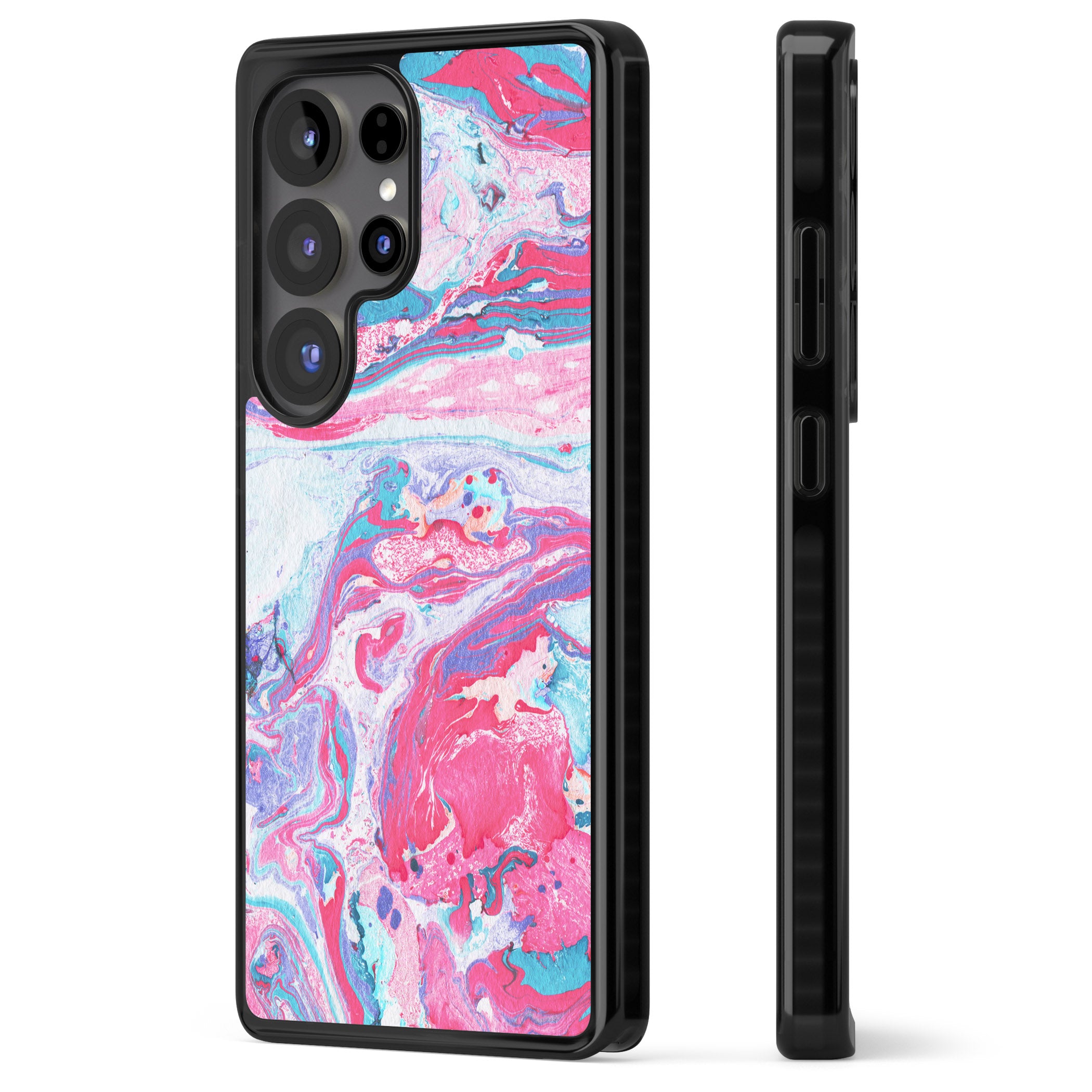 Pink, Blue & Purple Marbled Paper Pattern