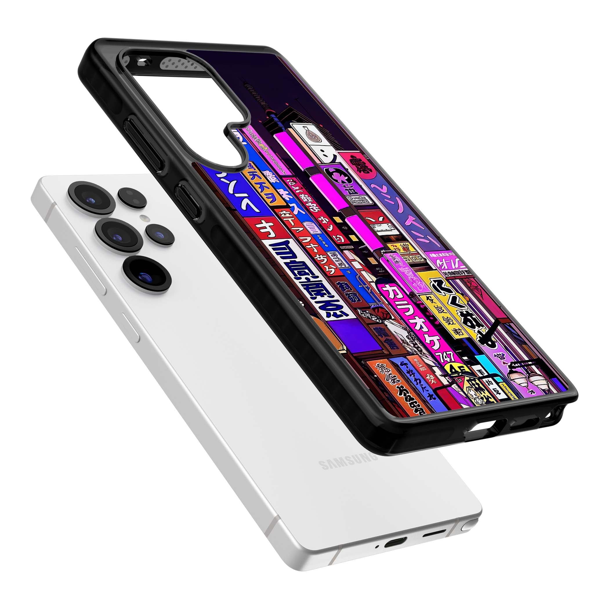 NEON NIGHT anime iPhone case | Black Impact case for Samsung Galaxy S25 Ultra