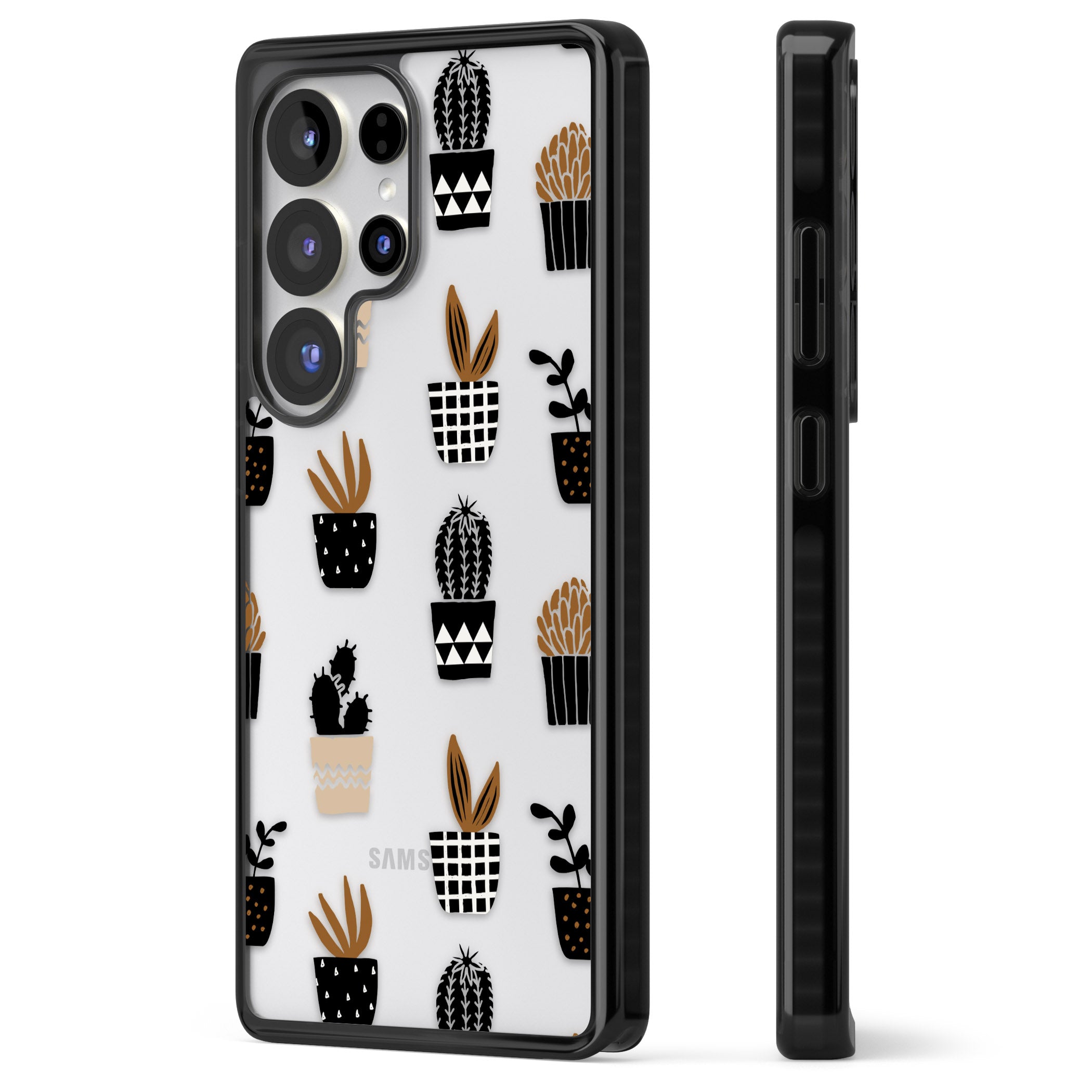 Large Mixed Plants Pattern Clear