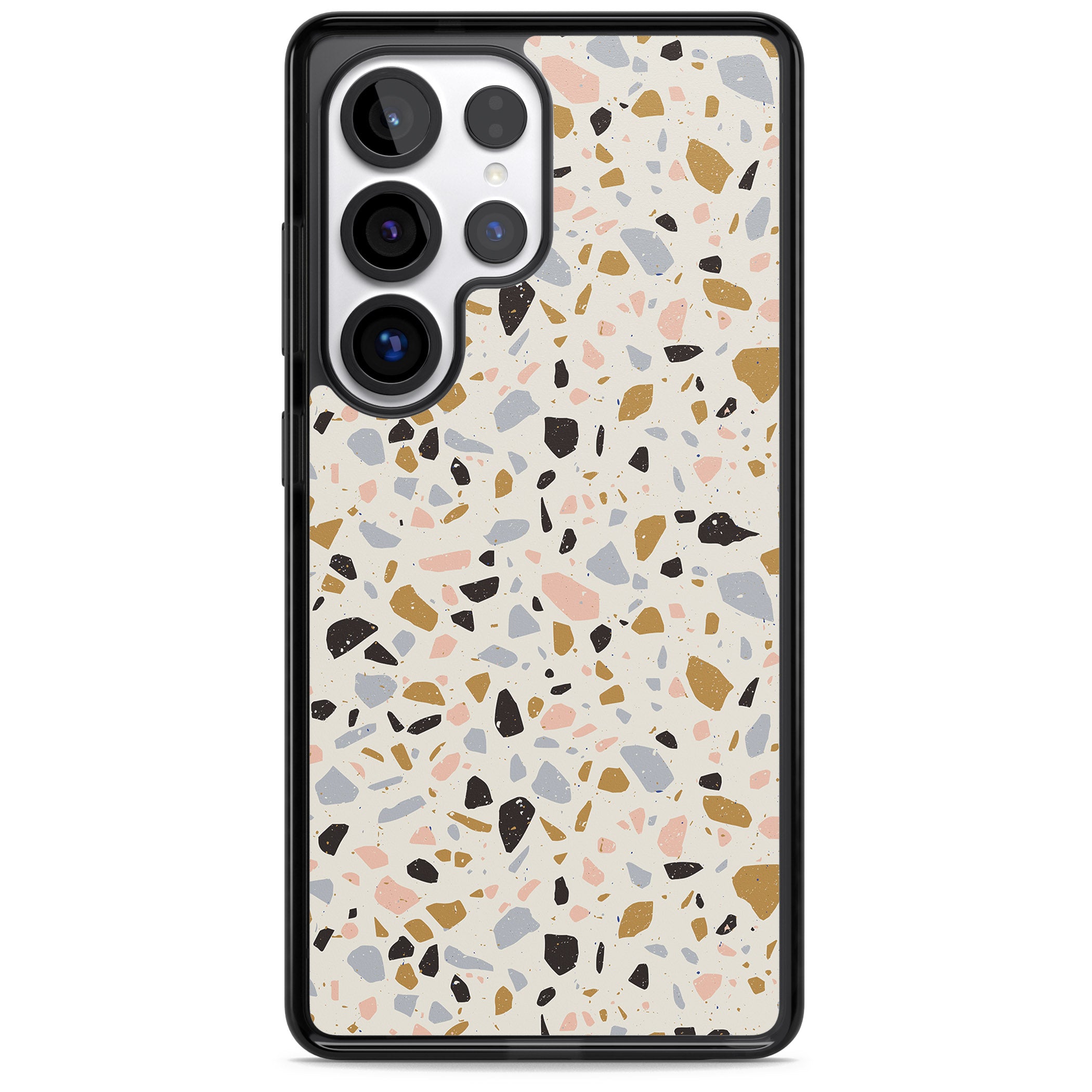 Pale Pink, Blue, & Mocha Terrazzo Pattern