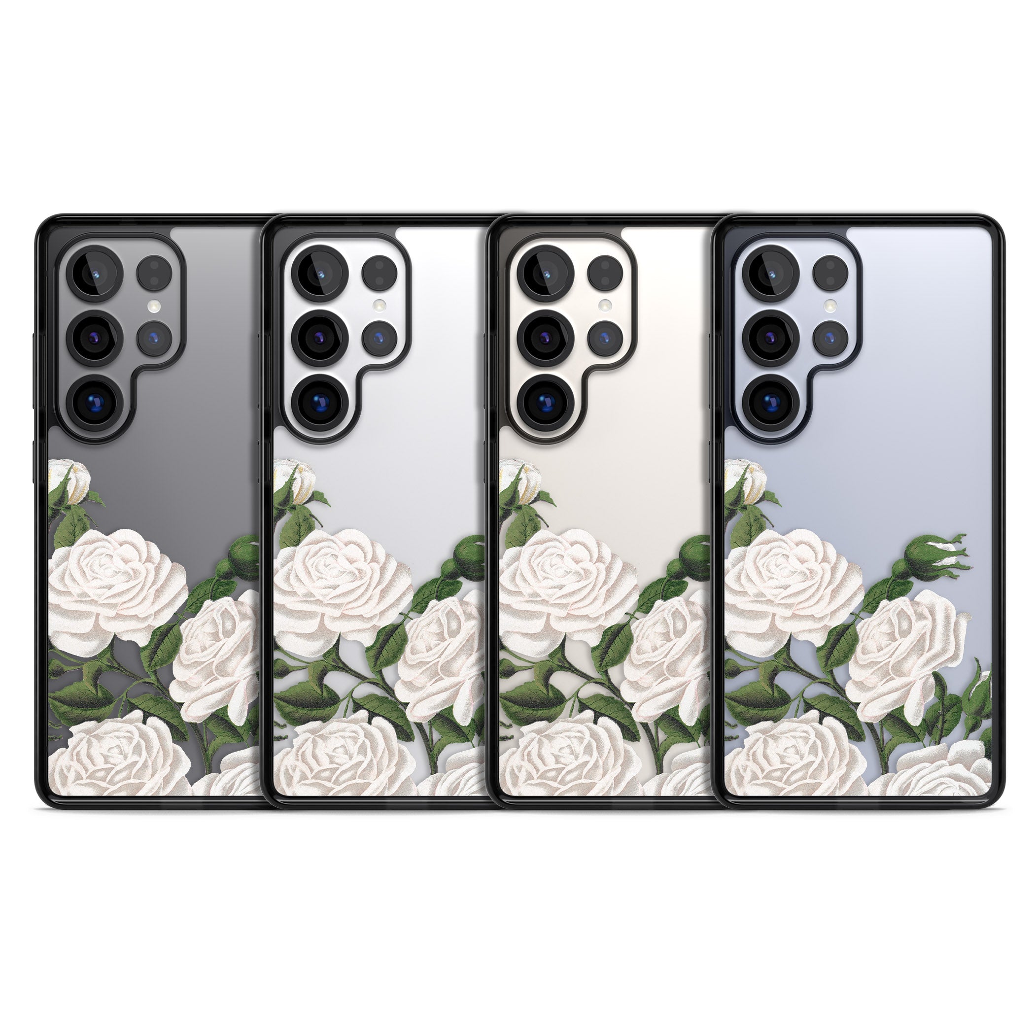 White Vintage Painted Flowers