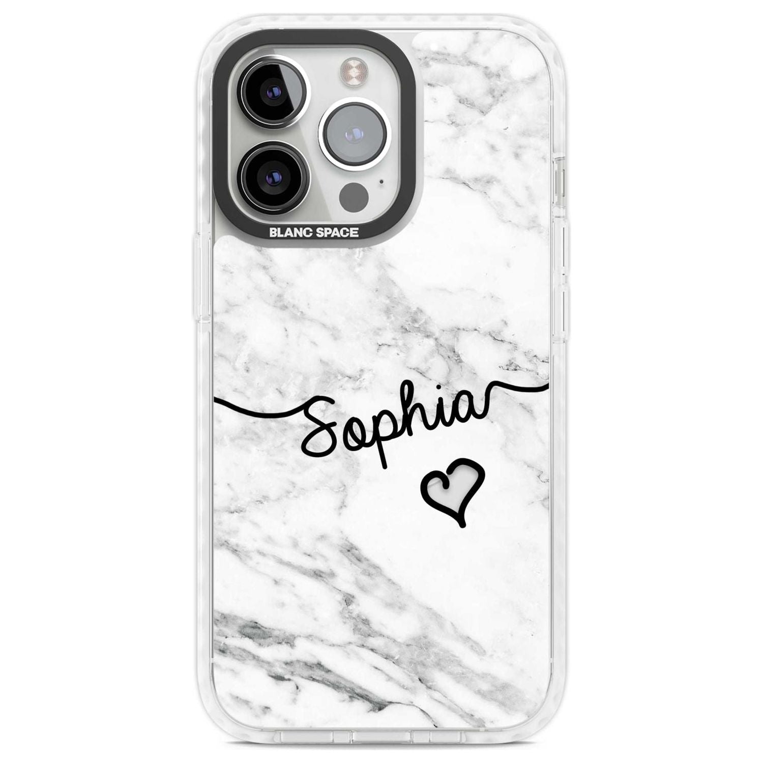 Personalised White Marble Heart