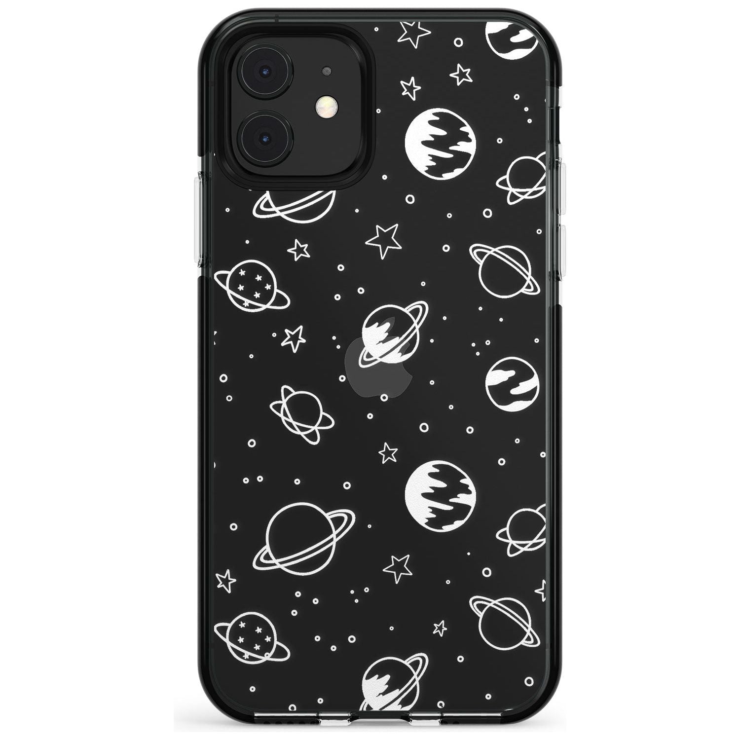Outer Space Outlines: White on Clear Pink Fade Impact Phone Case for iPhone 11 Pro Max