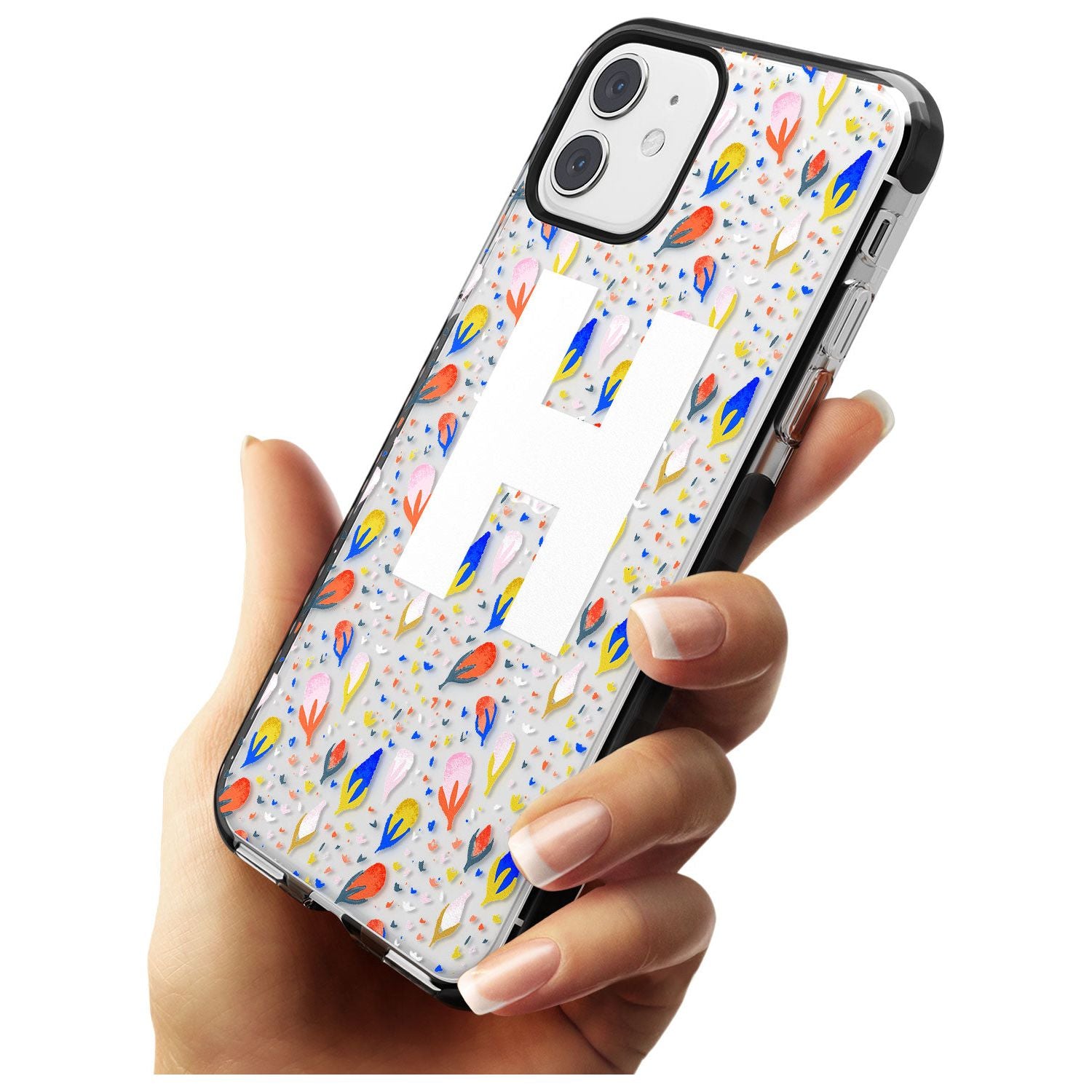 White Monogram Floral iPhone Case Custom Phone Case - Case Warehouse