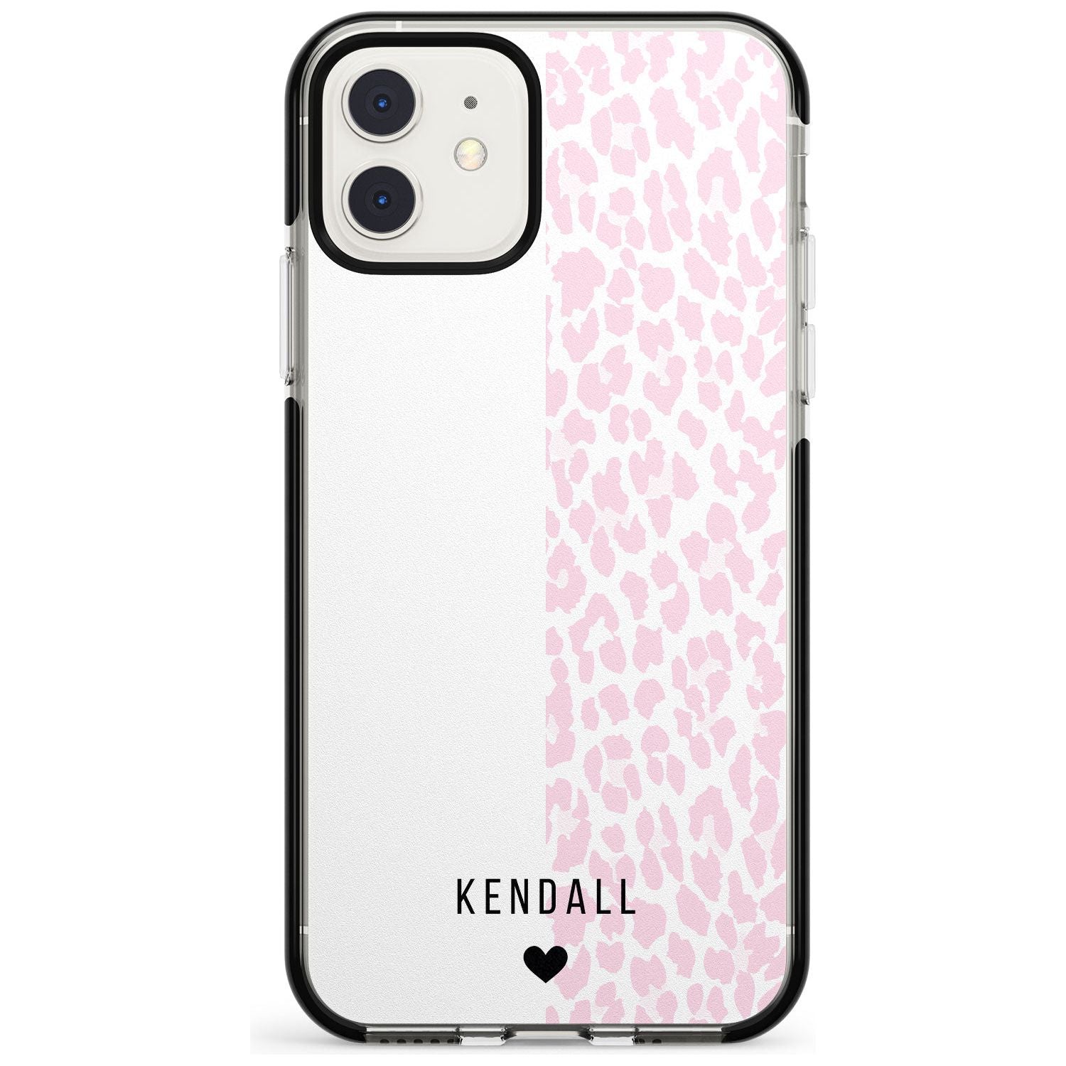 Custom Pink & White Leopard Spots iPhone Case Black Impact Custom Phone Case - Case Warehouse