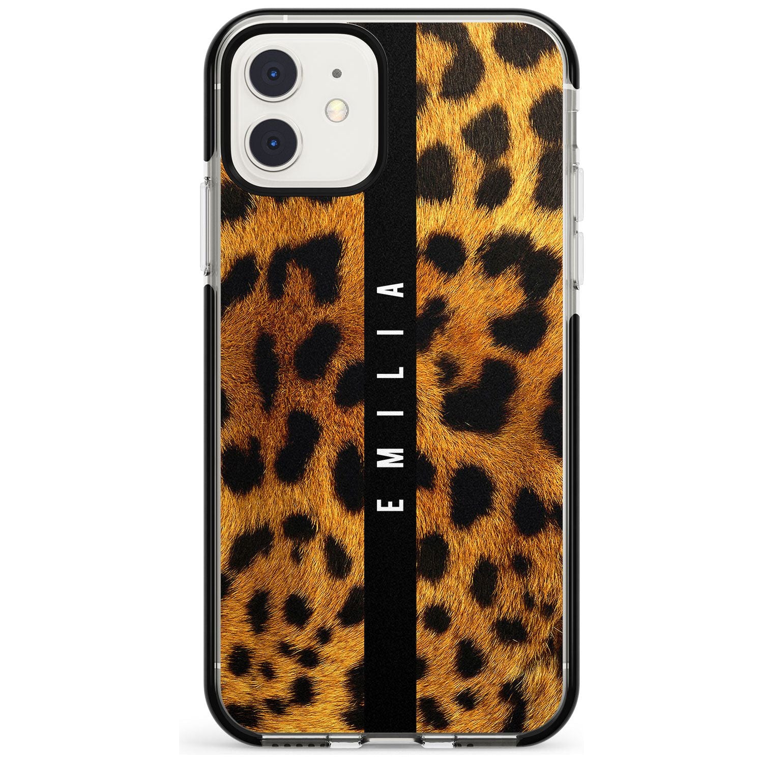 Leopard Print iPhone Case Black Impact Custom Phone Case - Case Warehouse