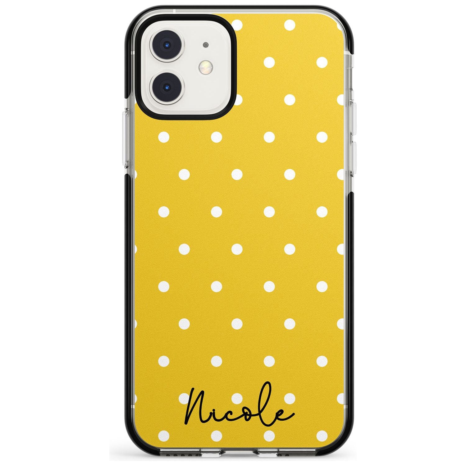Custom Yellow Polka Dot iPhone Case Black Impact Custom Phone Case - Case Warehouse