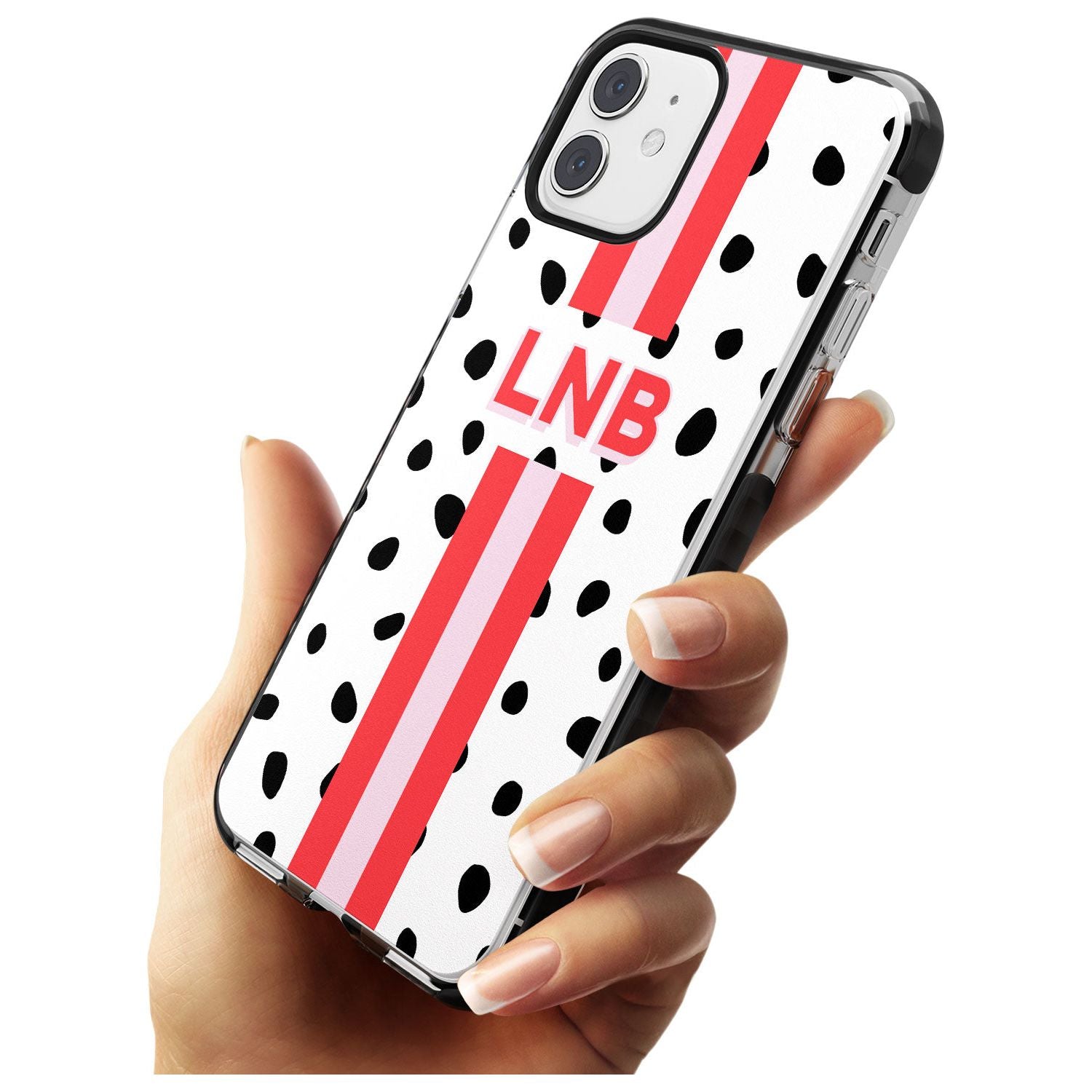 Custom Polka & Pink Stripe iPhone Case Custom Phone Case - Case Warehouse