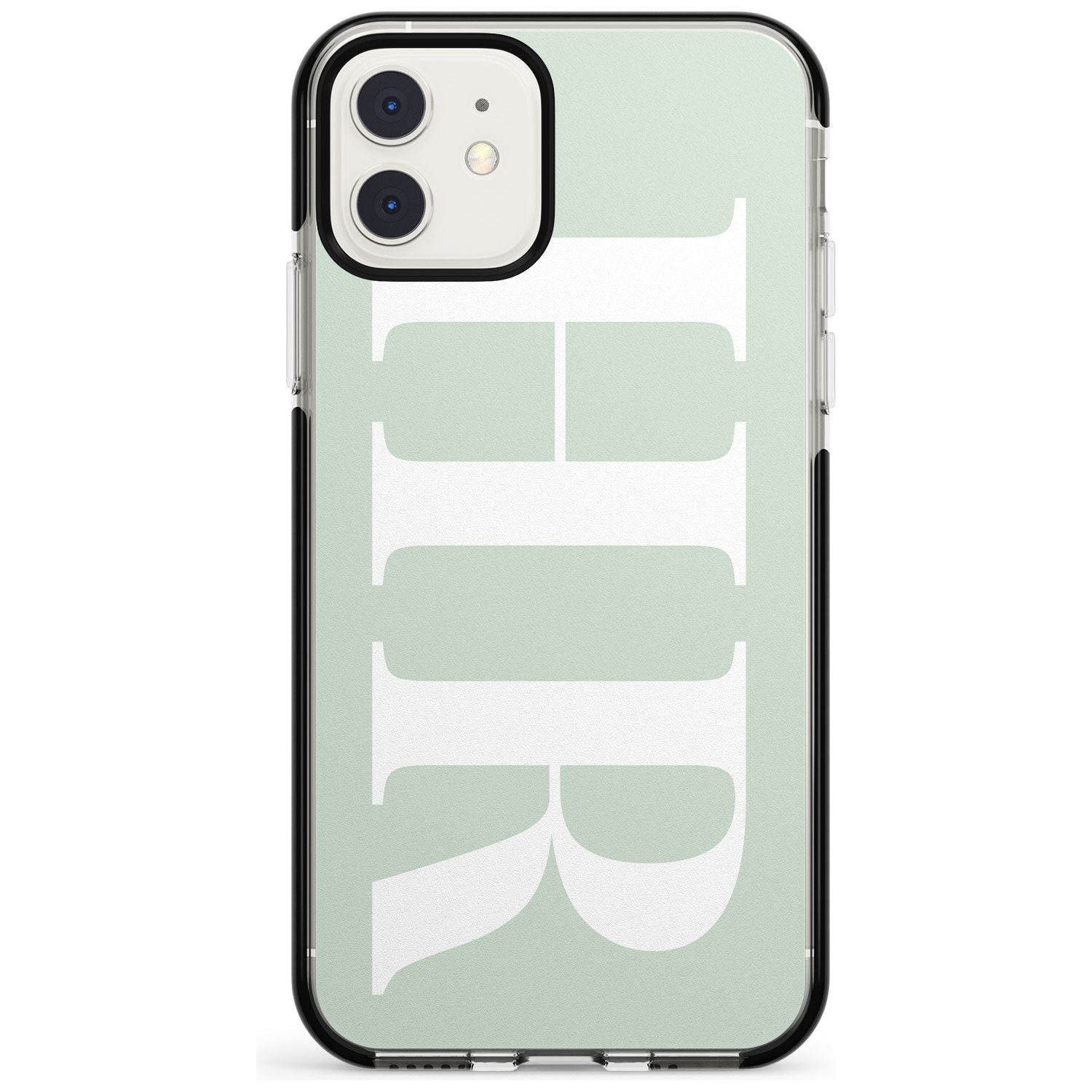 White & Seafoam Green Personalised iPhone Case Black Impact Custom Phone Case - Case Warehouse