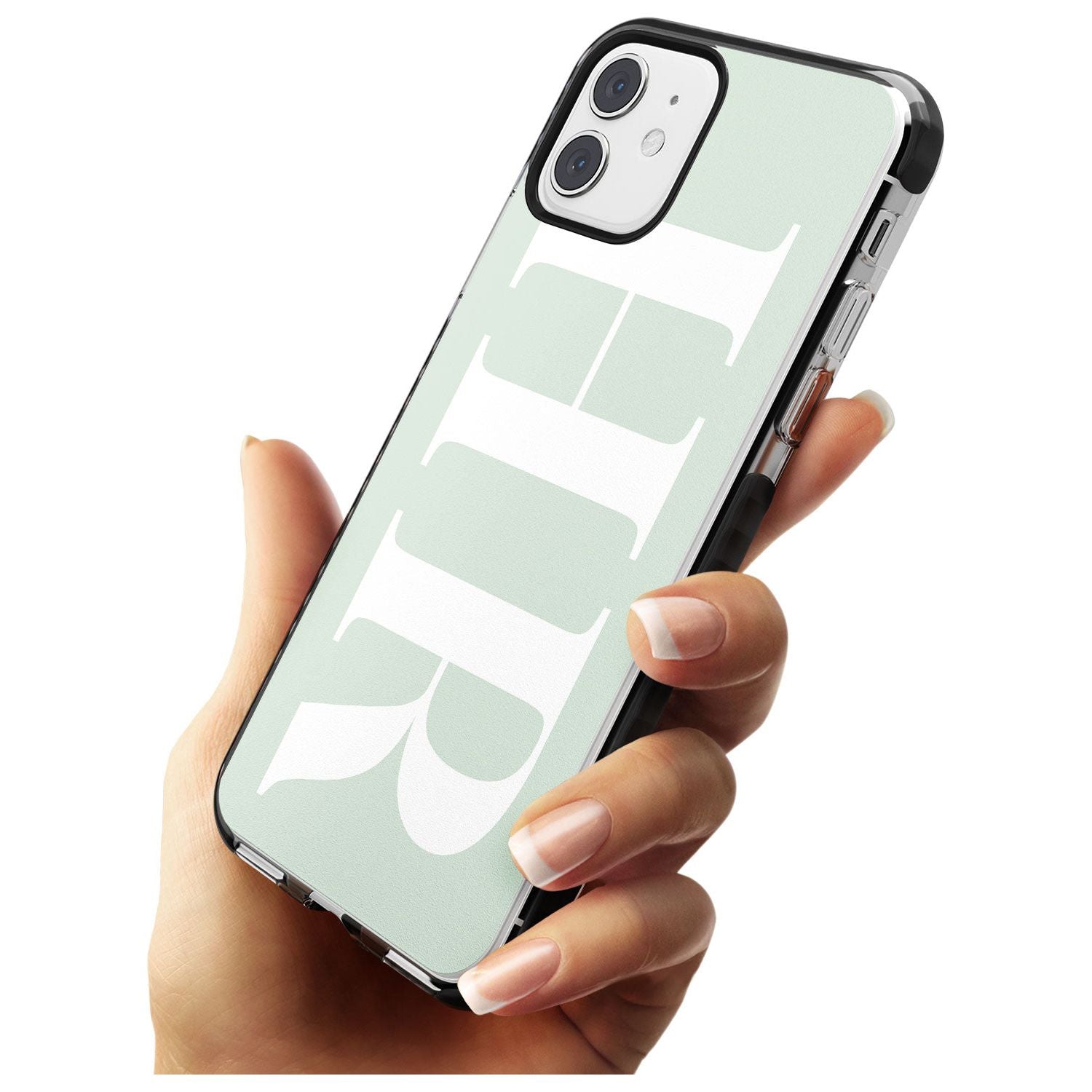 White & Seafoam Green Personalised iPhone Case Custom Phone Case - Case Warehouse