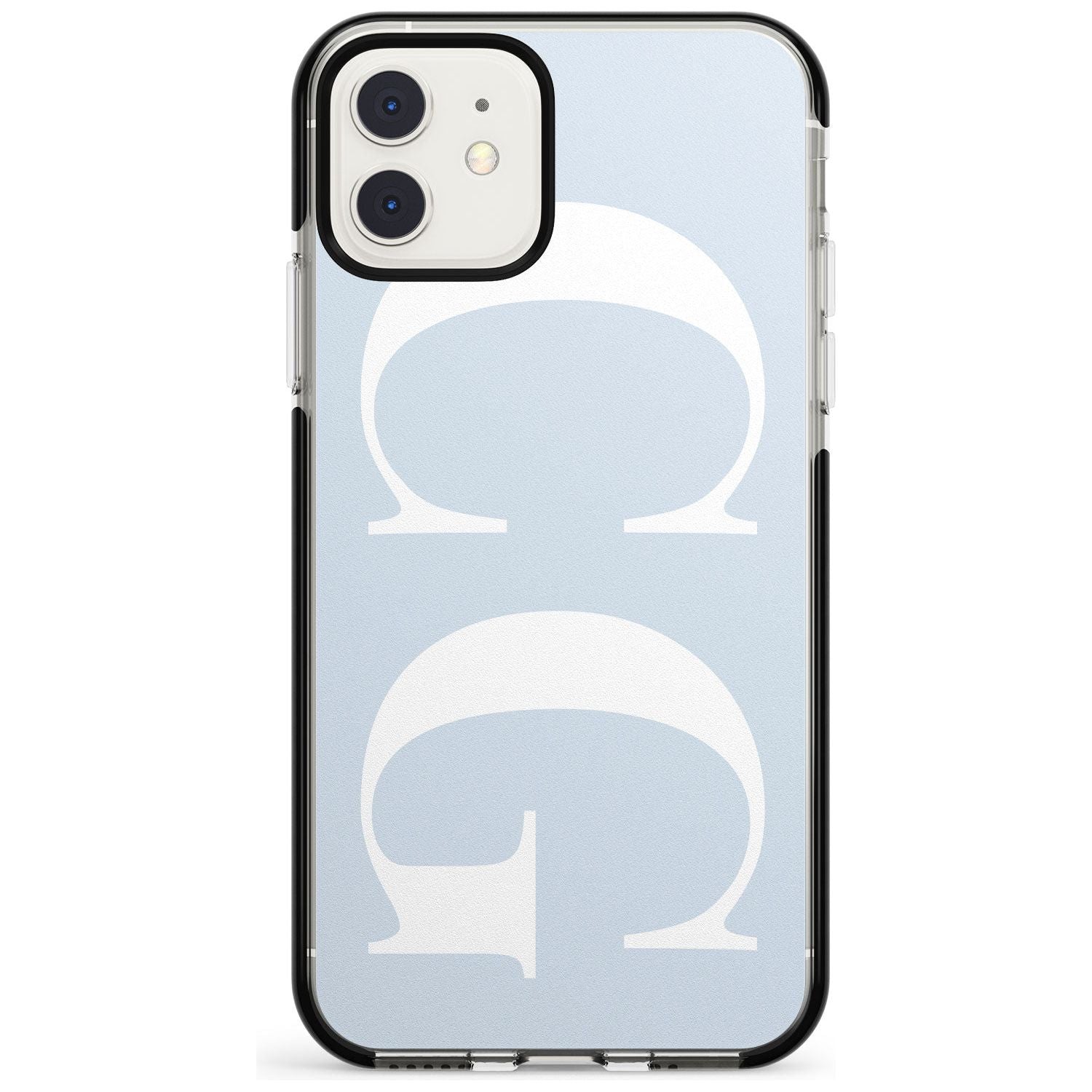 White & Blue Personalised iPhone Case Black Impact Custom Phone Case - Case Warehouse
