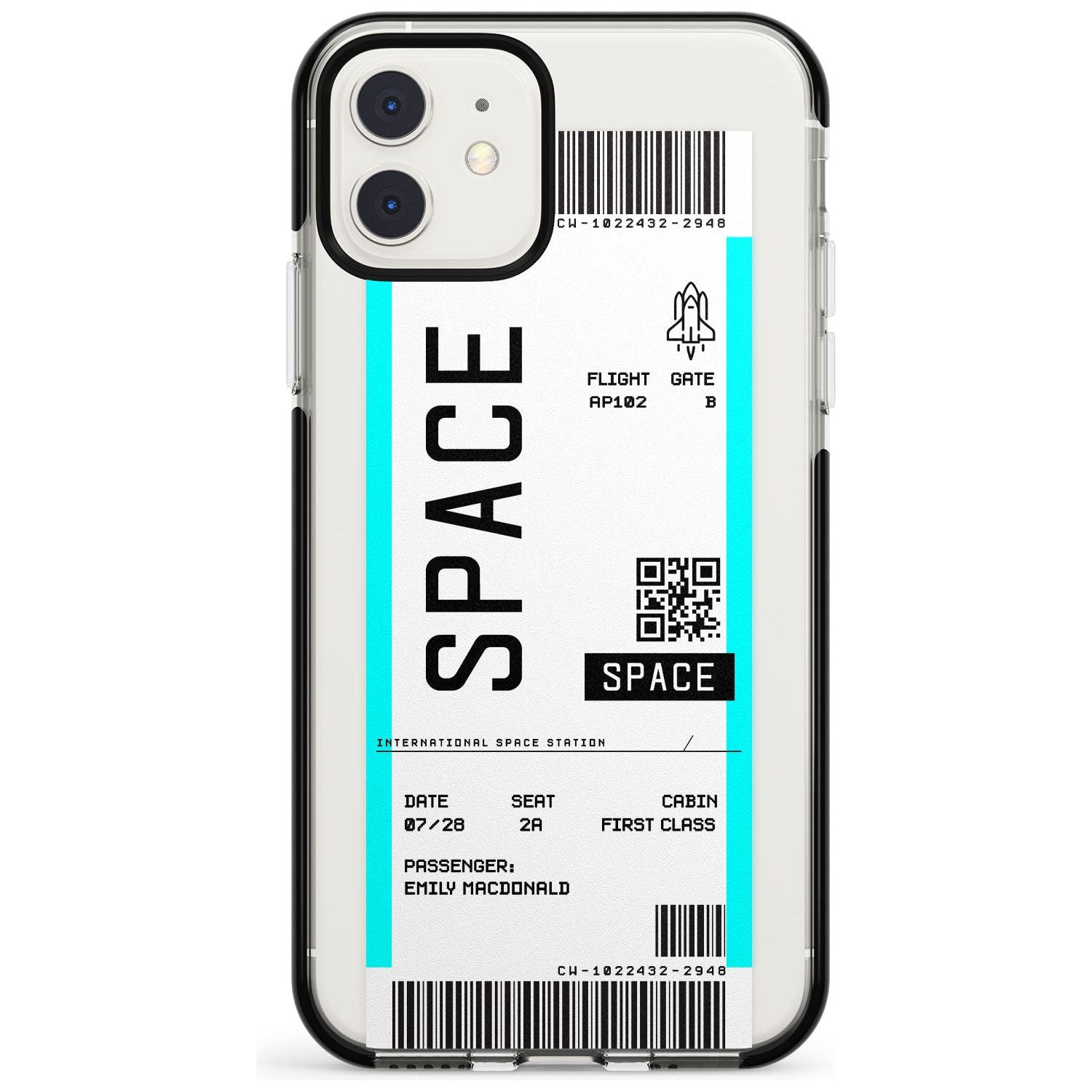 Space Custom Space Travel Ticket iPhone Case Black Impact Custom Phone Case - Case Warehouse