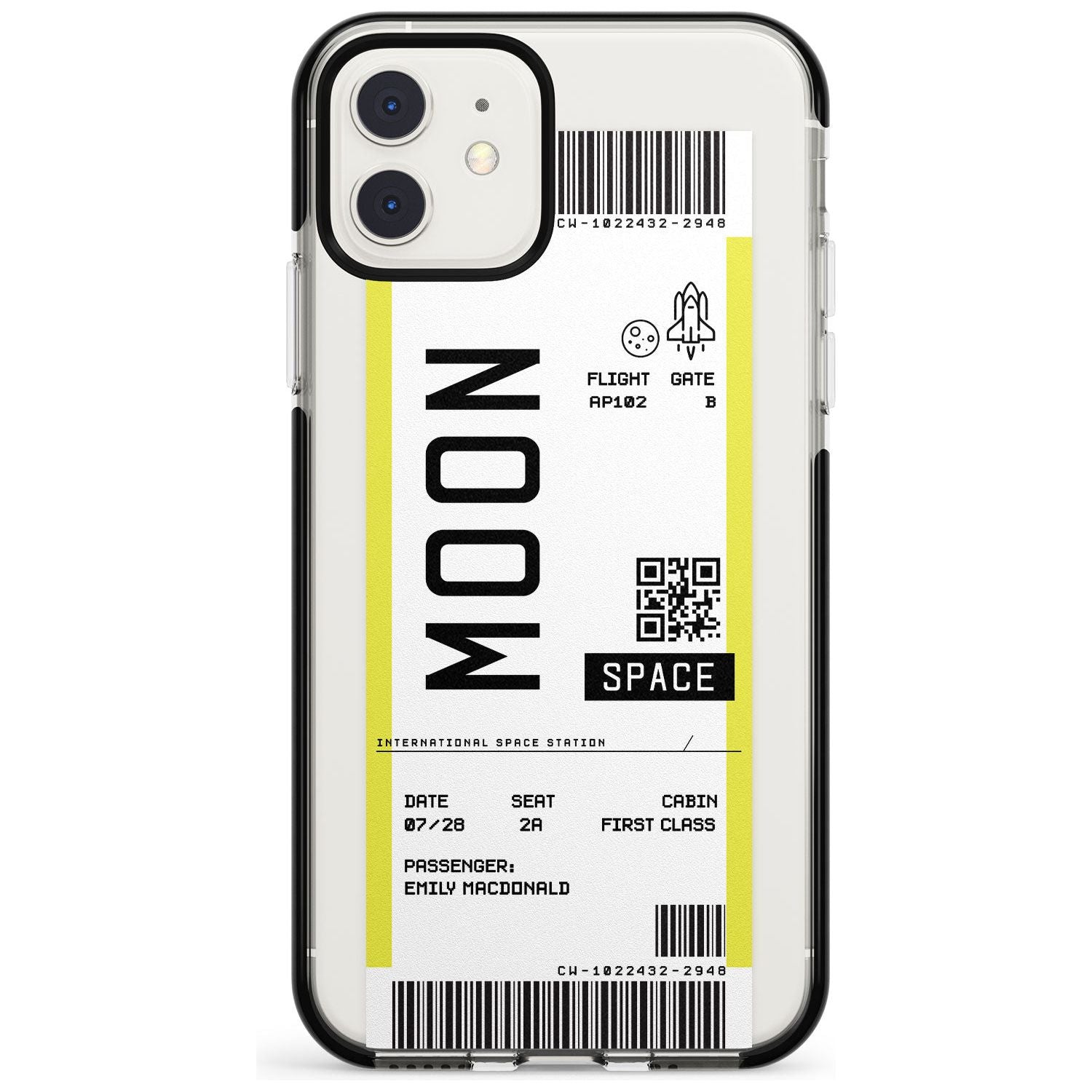 Moon Custom Space Travel Ticket iPhone Case Black Impact Custom Phone Case - Case Warehouse