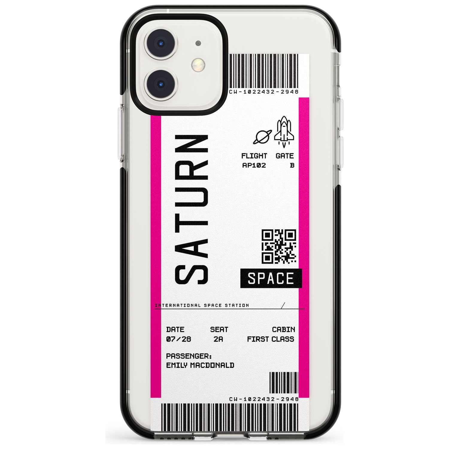 Saturn Custom Space Travel Ticket iPhone Case Black Impact Custom Phone Case - Case Warehouse